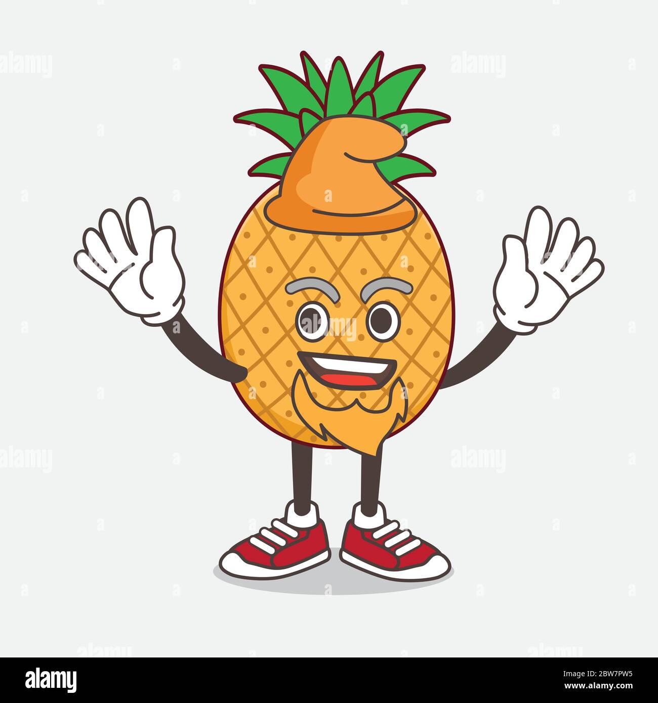 An illustration of Pineapple Fruit cartoon mascot character dressed as ...