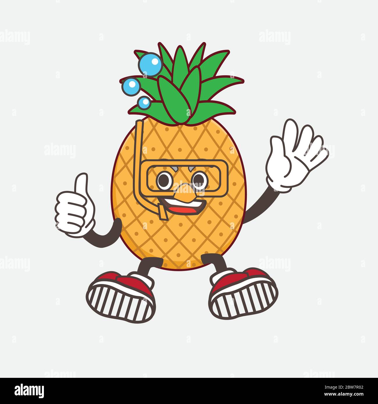 An illustration of Pineapple Fruit cartoon mascot character wearing ...