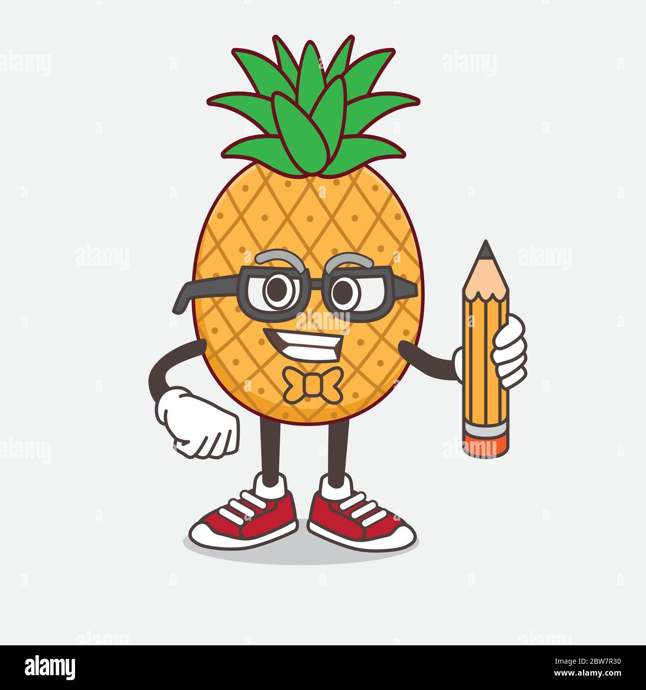 An illustration of Pineapple Fruit cartoon mascot character holding ...