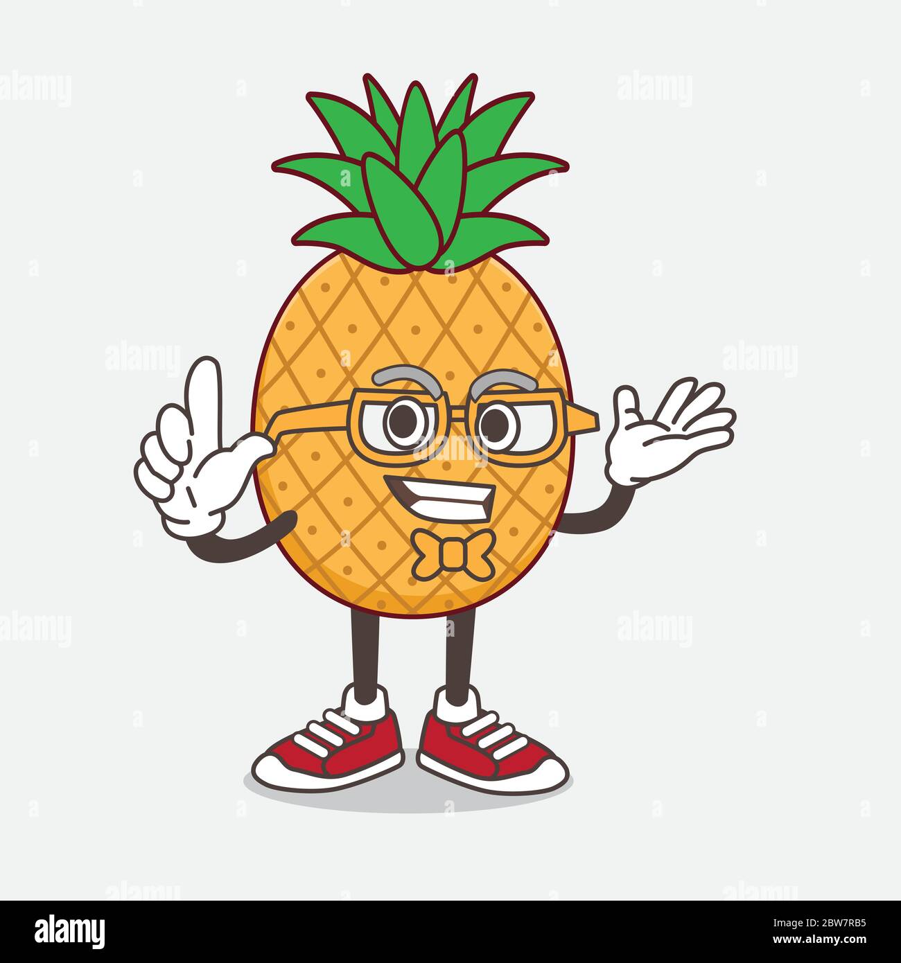 An illustration of Pineapple Fruit cartoon mascot character in geek ...
