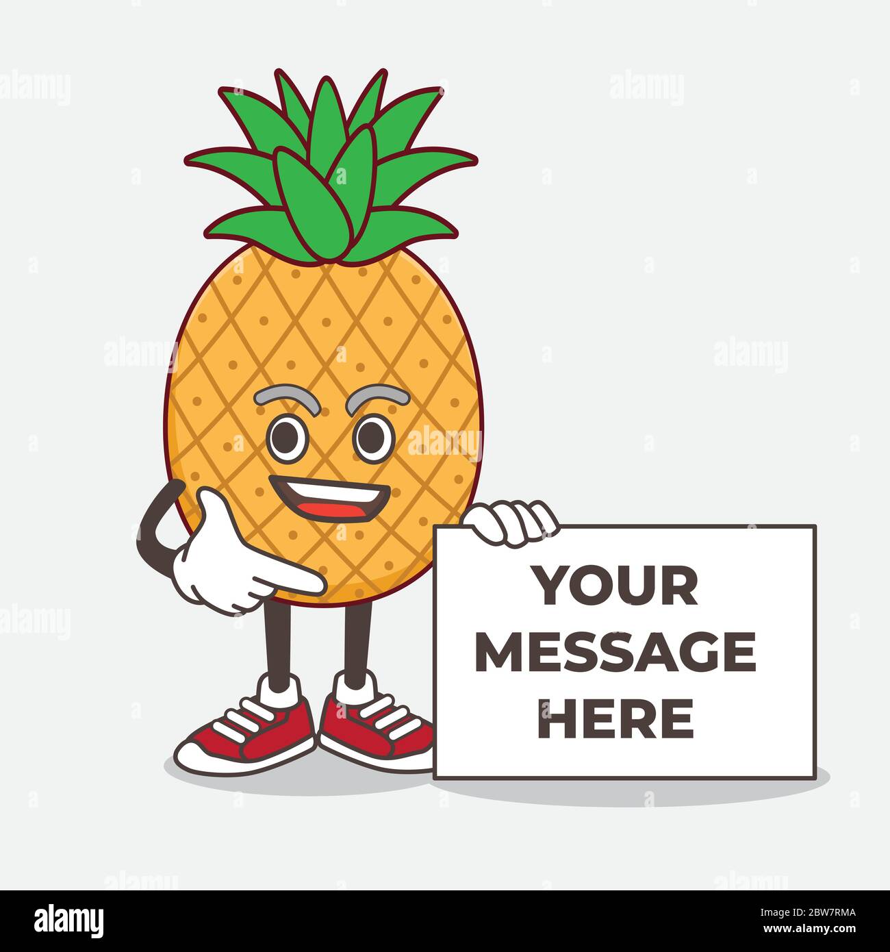An illustration of Pineapple Fruit cartoon mascot character holding a ...
