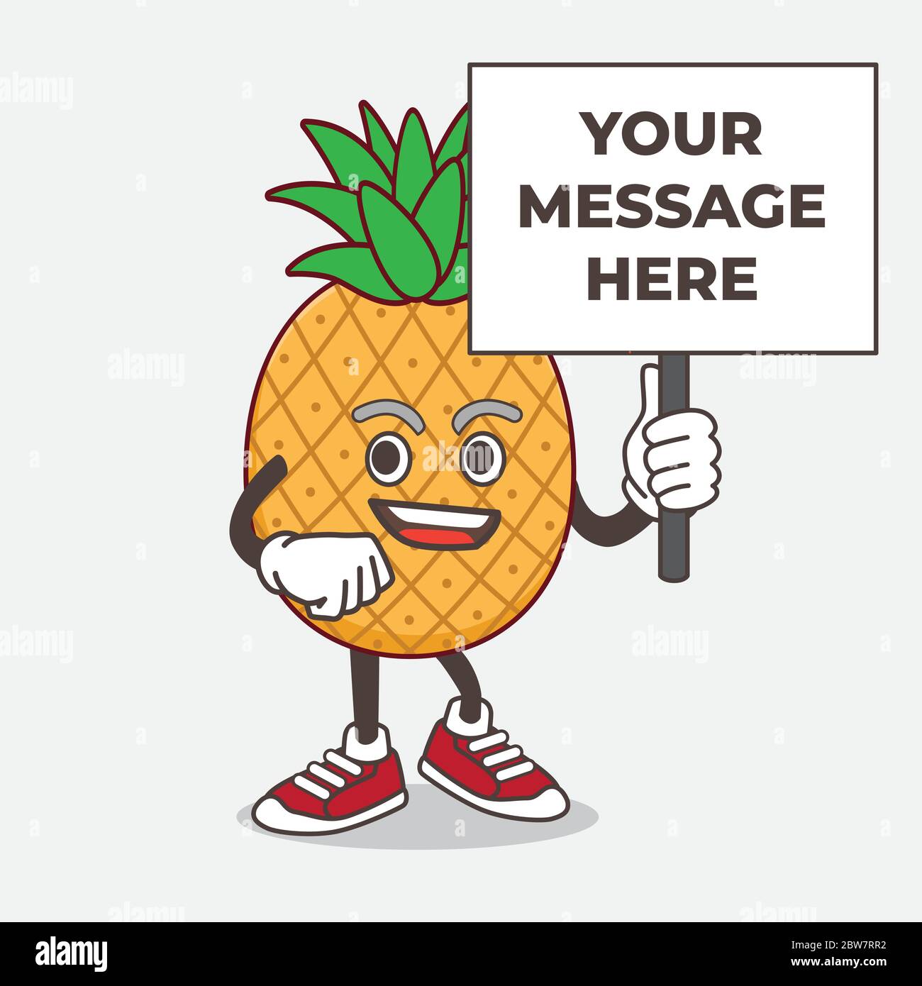 An illustration of Pineapple Fruit cartoon mascot character with board ...
