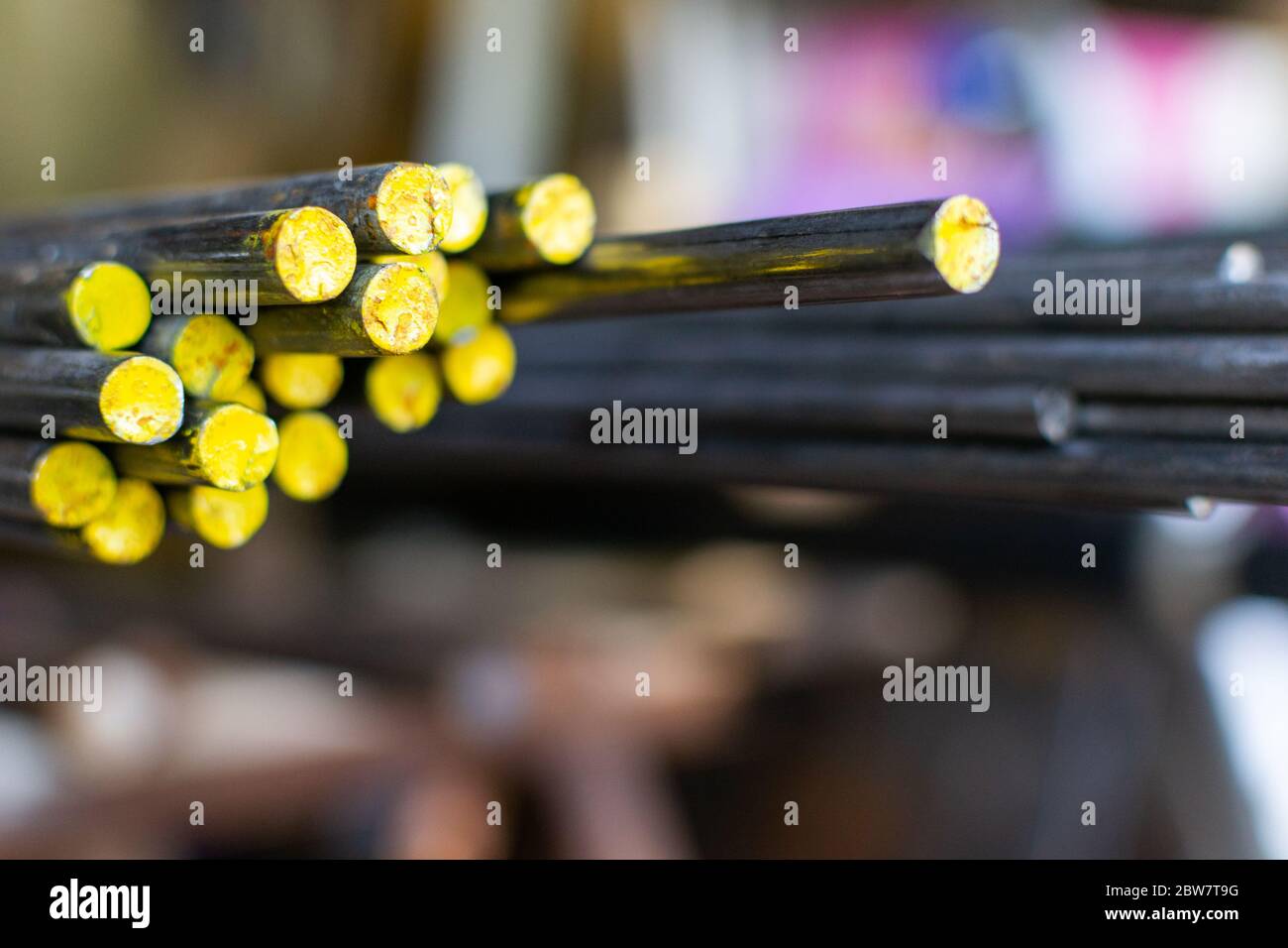 bundles of steel rod for welding and construction Stock Photo Alamy
