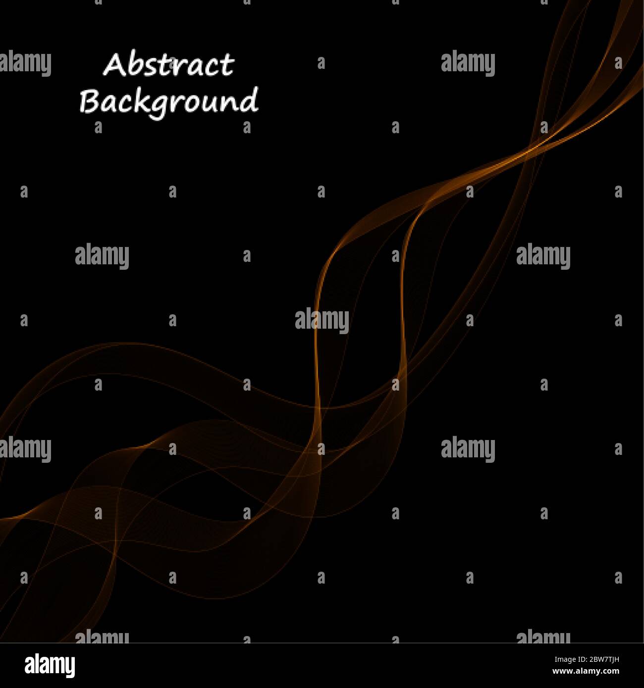 gold wave on black background. abstract curve line Stock Vector Image ...