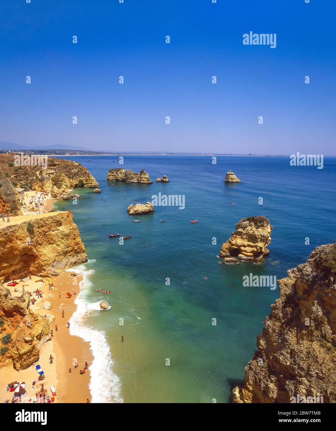 Cliffs of Ponta da Piedade, Praia Dona Ana, Lagos, Lagos Municipality, Faro District, Algarve Region, Portugal Stock Photo
