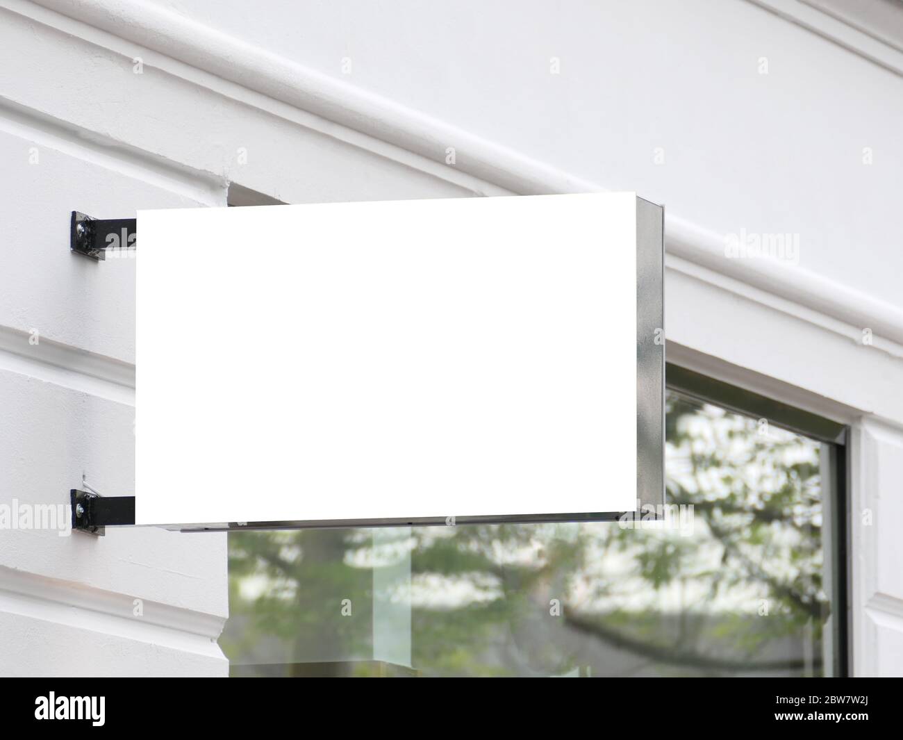 Blank rectangular signboard on the wall Copenhagen Stock Photo