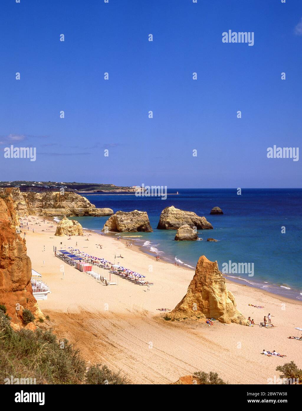 Beach view, Praia da Rocha, Portimão, Algarve Region, Portugal Stock Photo