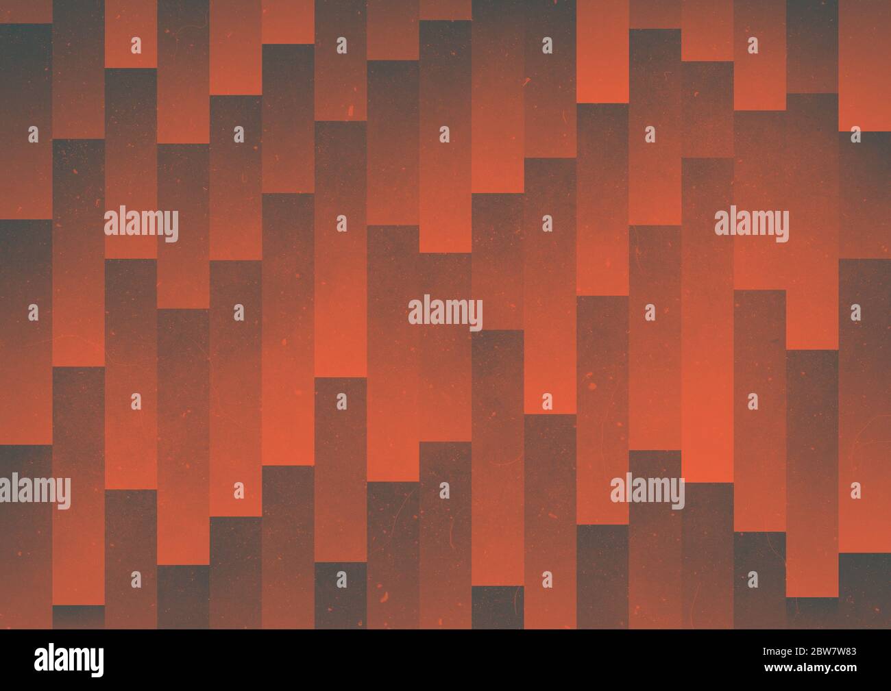 A red and orange geometric graphic illustration of rectangular columns ...