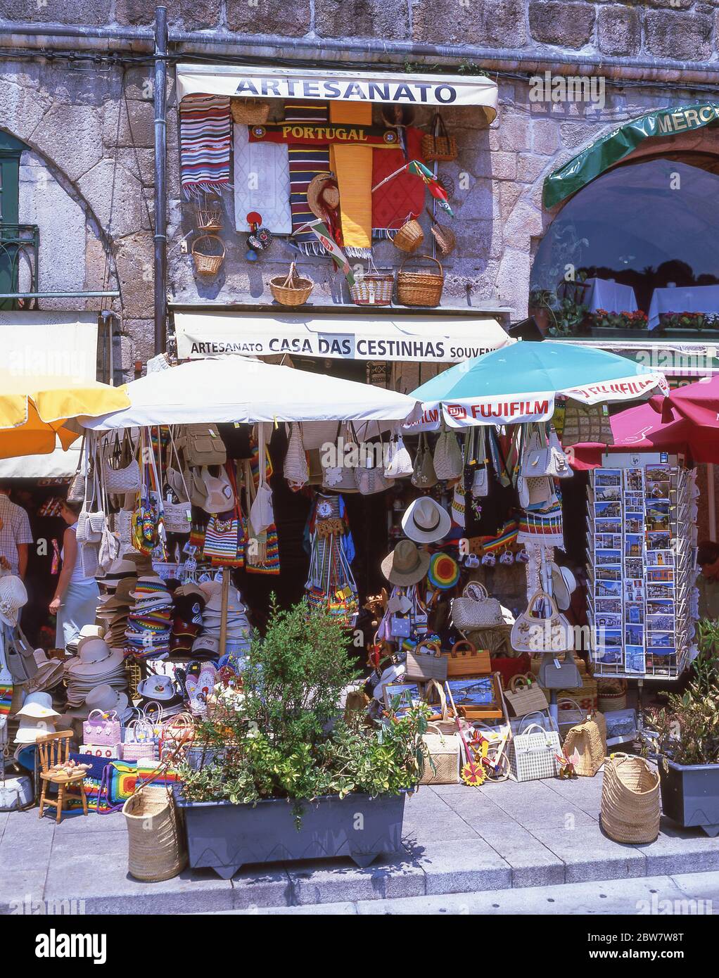 Casa das Cestinhas souvenir shop, Cais da Ribeira, Ribeira District, Porto (Oporto), Norte Region, Portugal Stock Photo