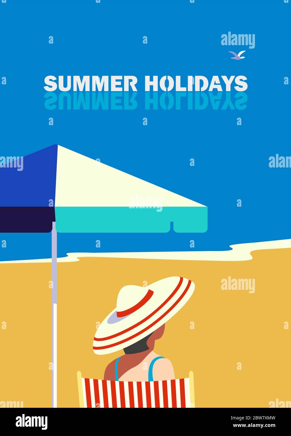 Summer holidays vector poster background Stock Vector