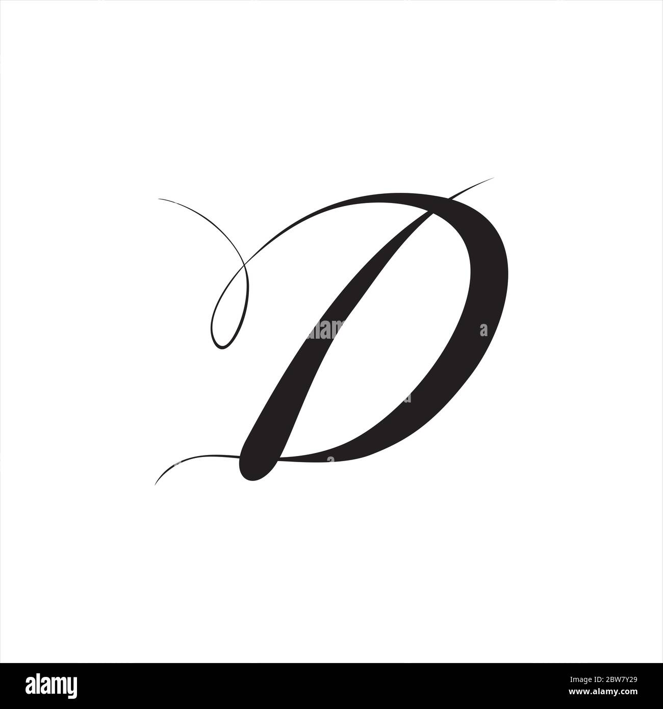 Letter d. Light and elegant monogram. Stock Vector