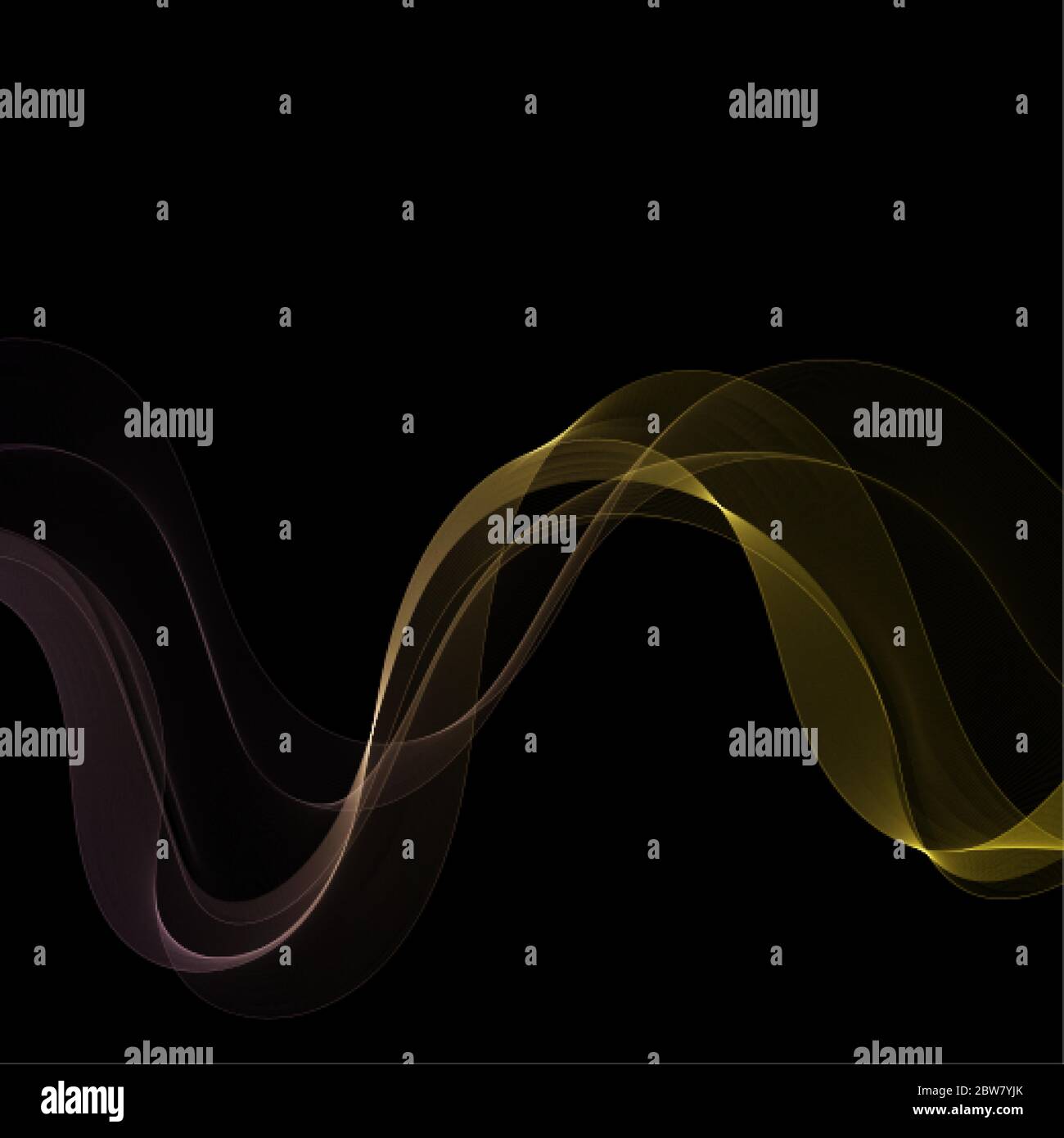 gold and purple wave on black background Stock Vector