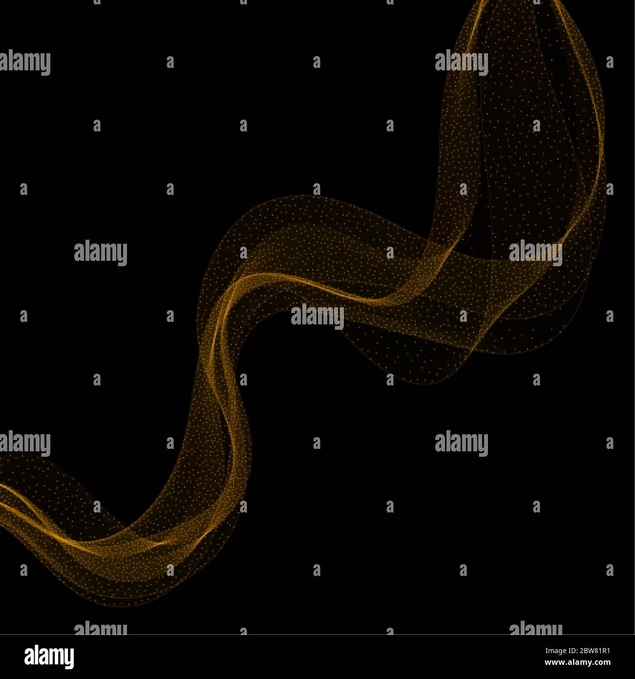 gold neon waves. abstract curves Stock Vector