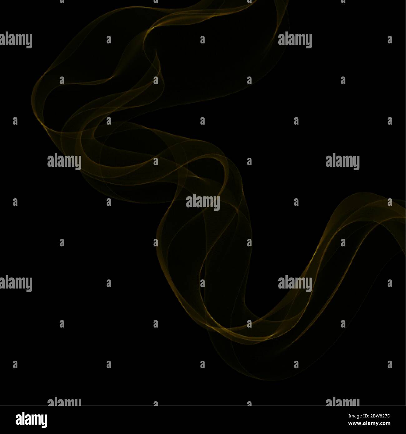 gold neon waves. abstract curves Stock Vector