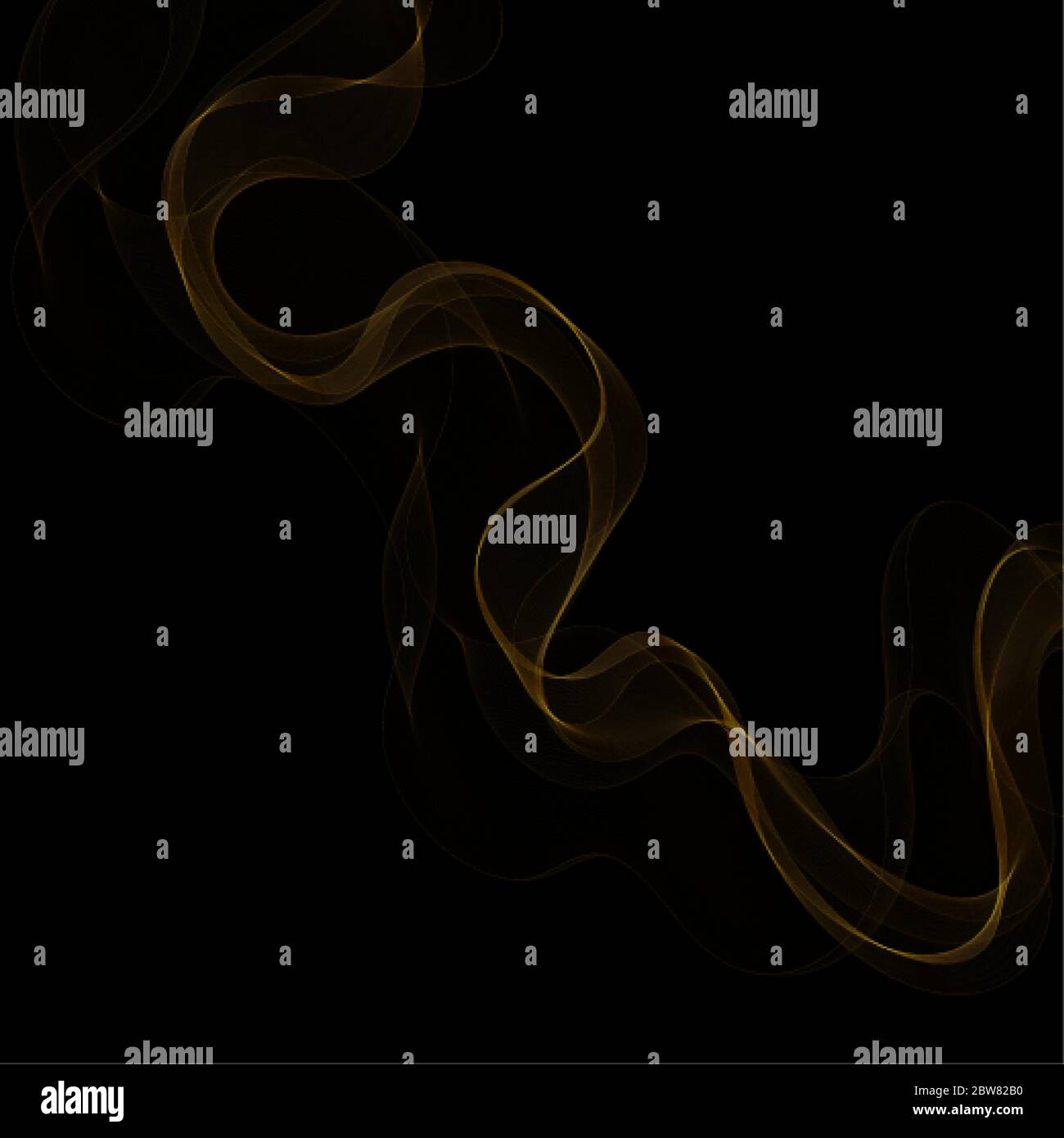 gold neon waves. abstract curves. Stock Vector