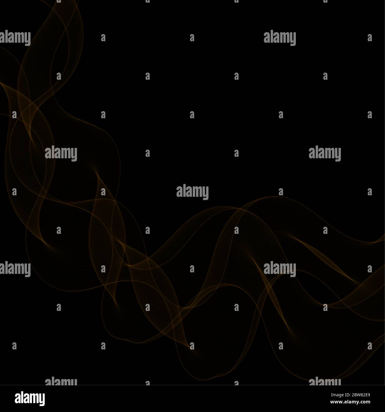 gold neon waves. abstract curves Stock Vector