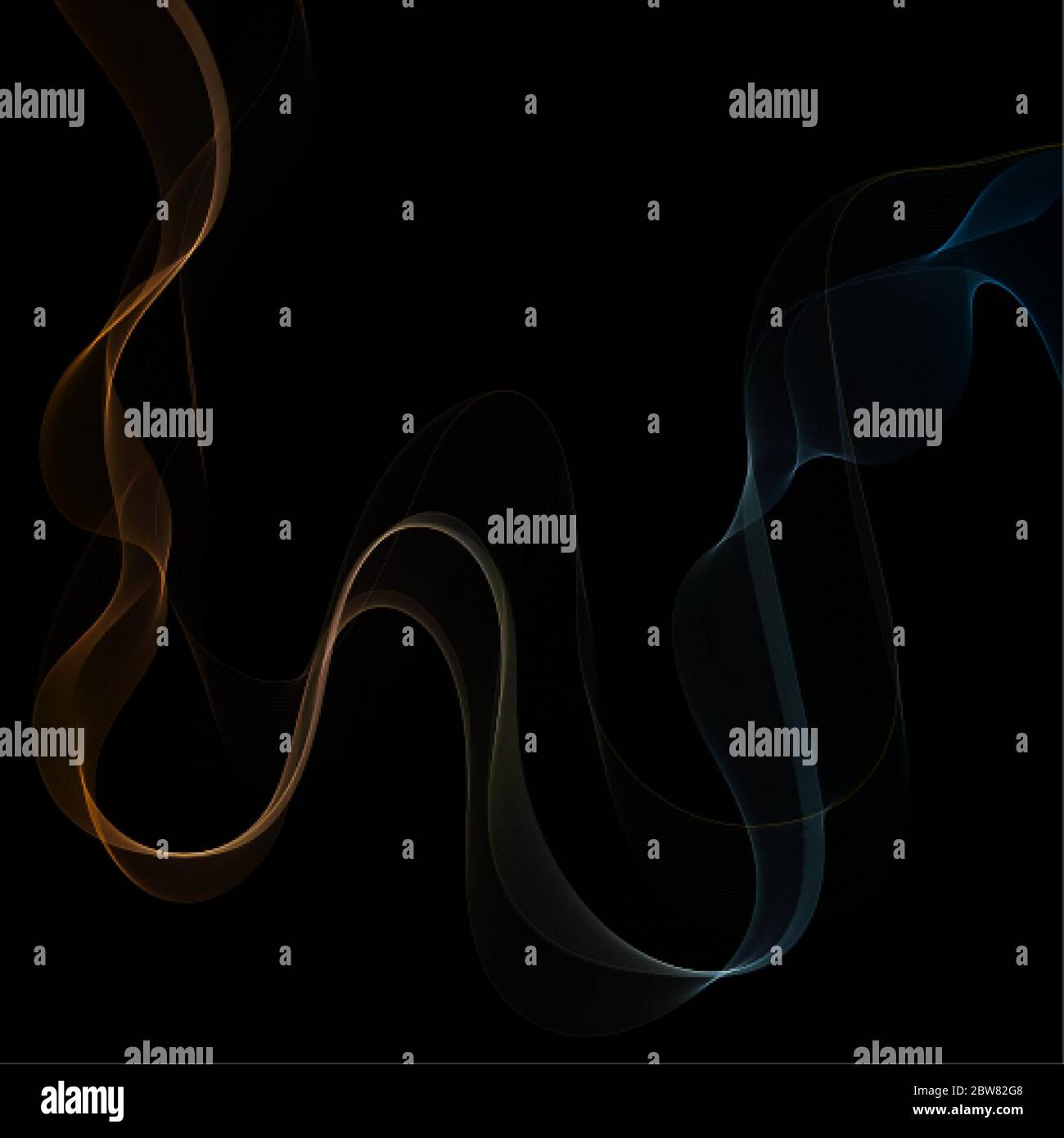 color abstract wave on a black background. vector curved lines Stock ...