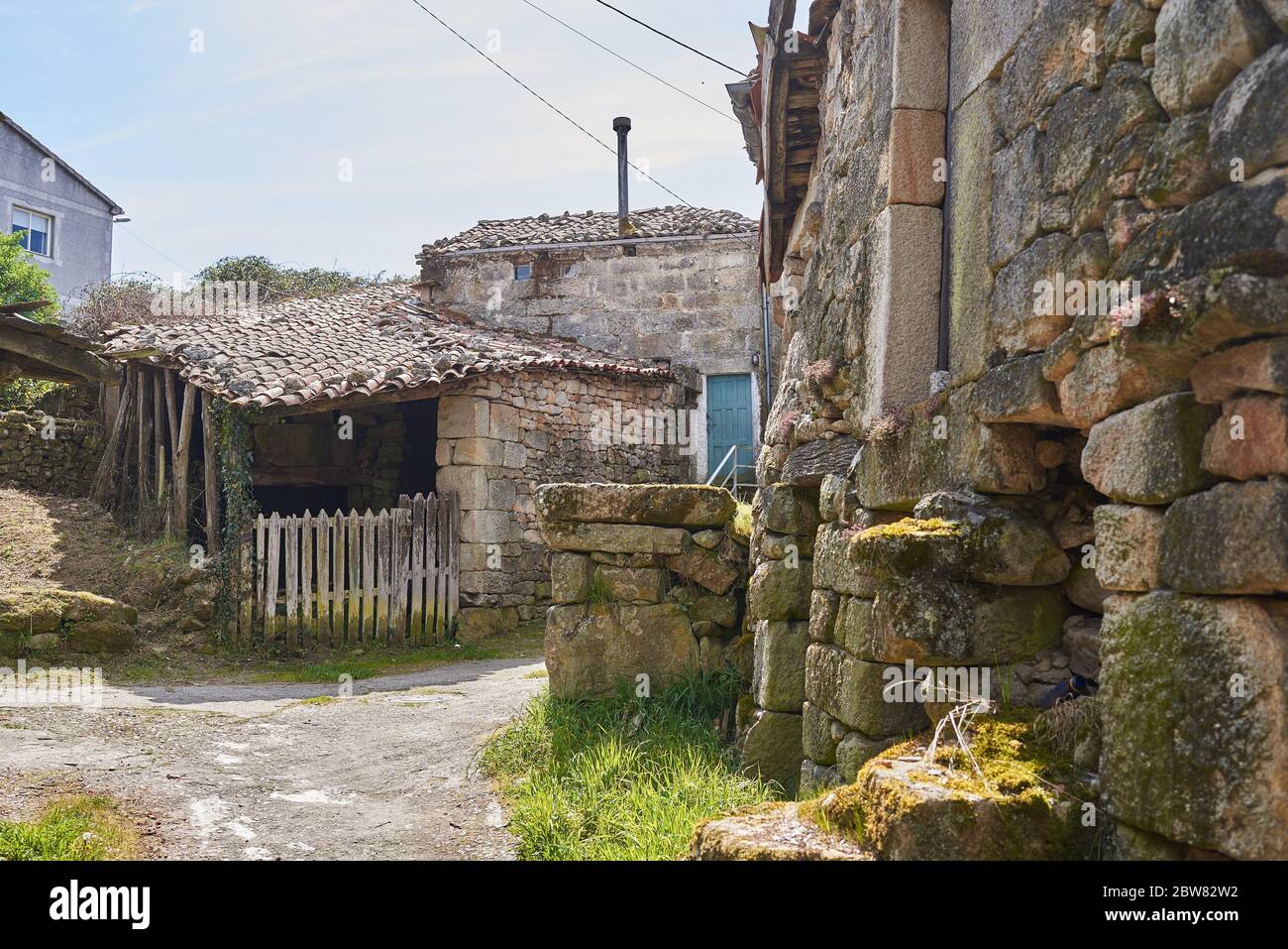 small abandoned village in Galicia Stock Photo Alamy