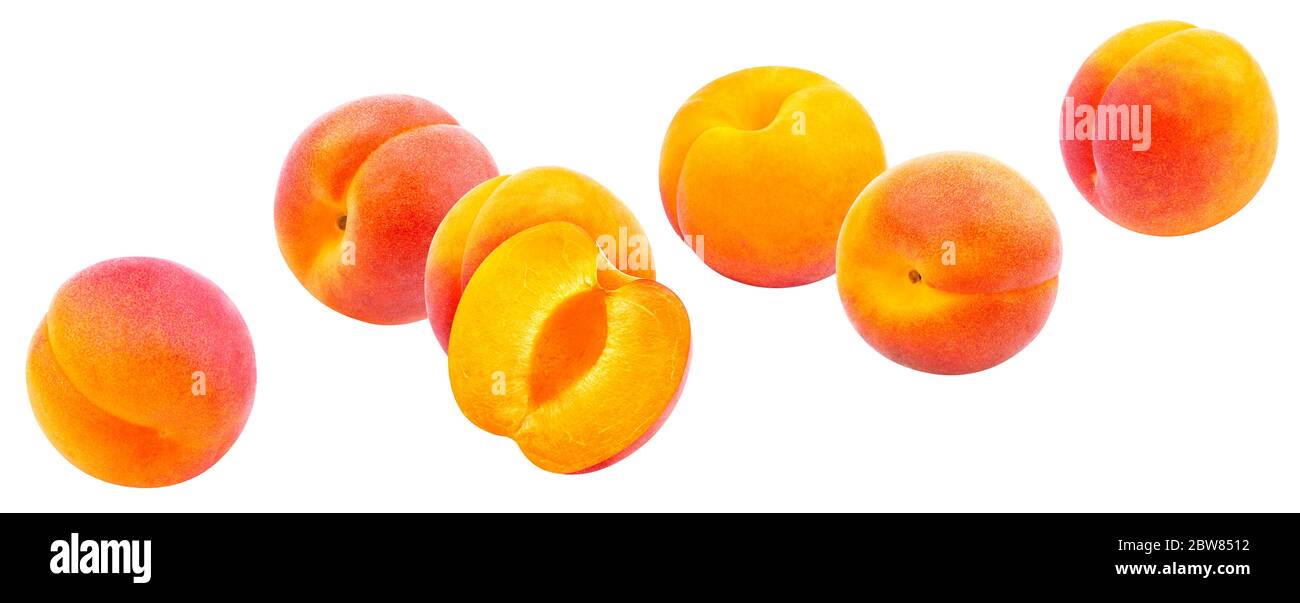 Apricots isolated on white background with clipping path Stock Photo