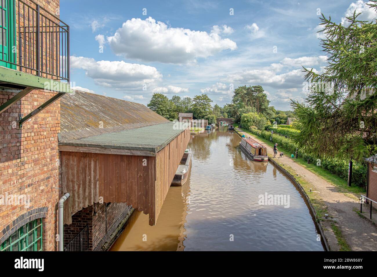 Shropshire Union Canal in Market Drayton Shropshire England Stock Photo