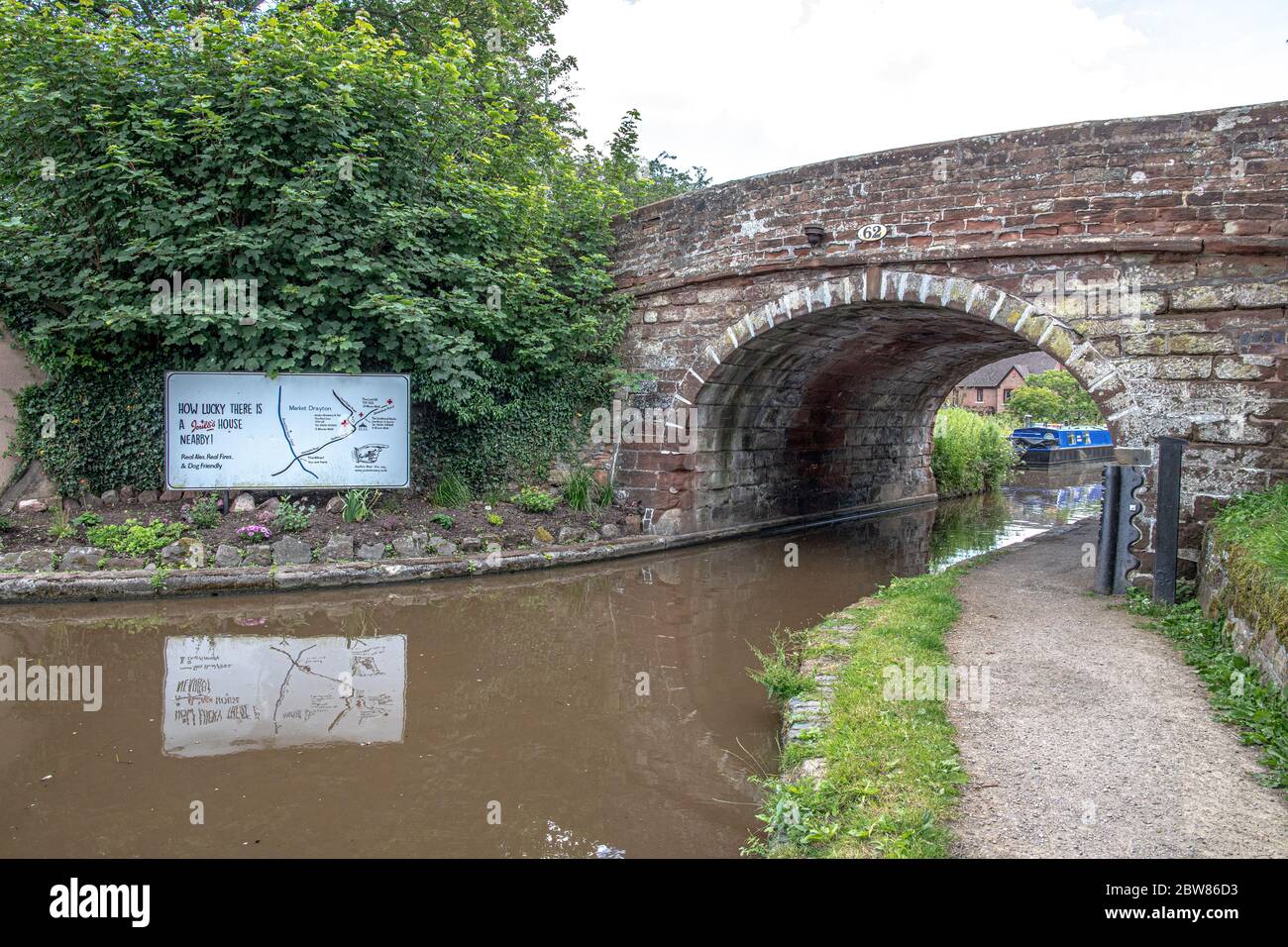 Shropshire Union Canal in Market Drayton Shropshire England Stock Photo