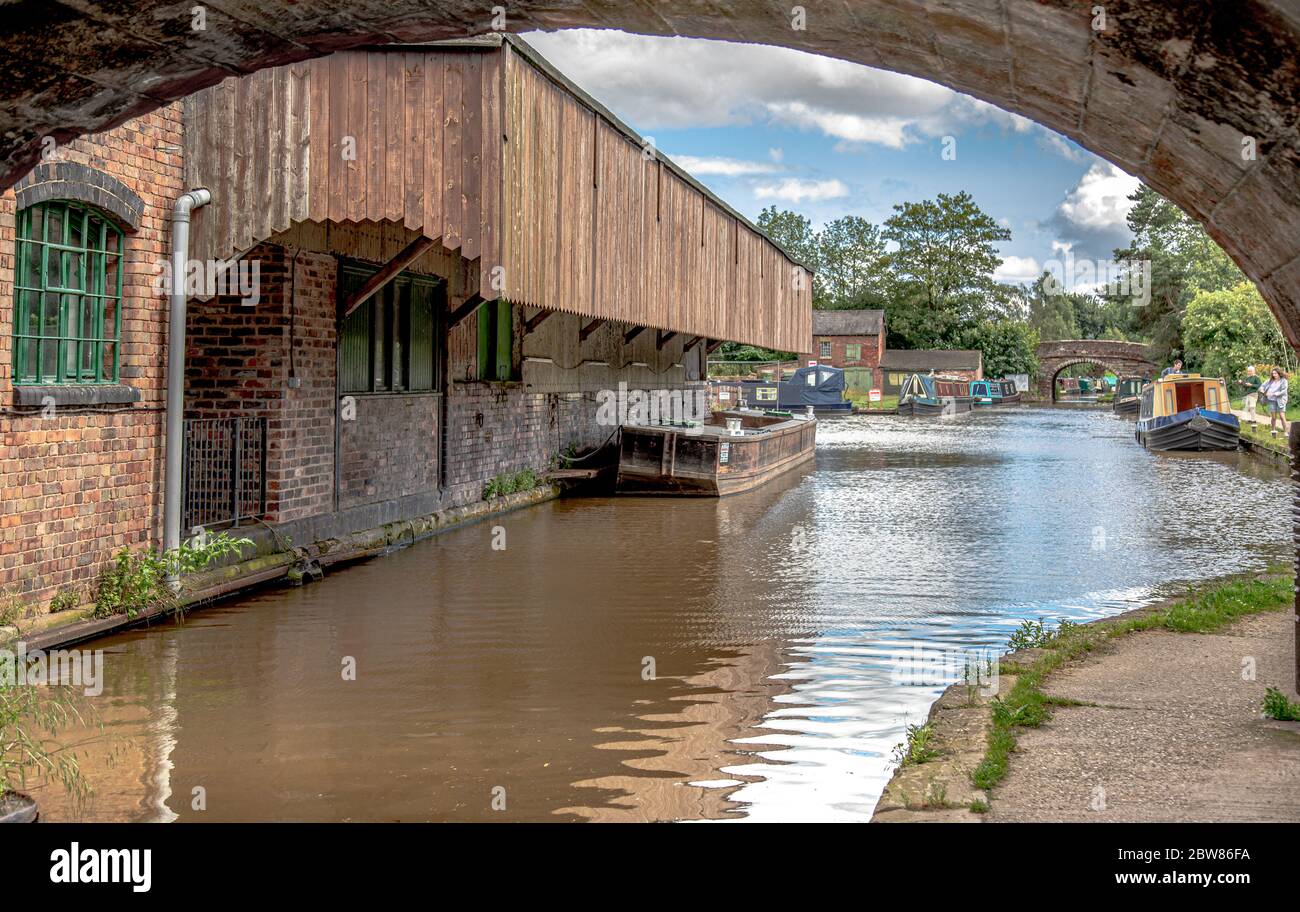 Shropshire Union Canal in Market Drayton Shropshire England Stock Photo