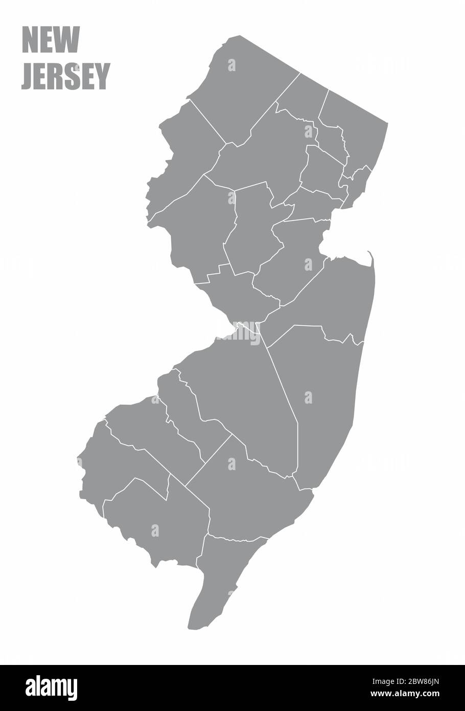 New Jersey county map Stock Vector Image & Art Alamy