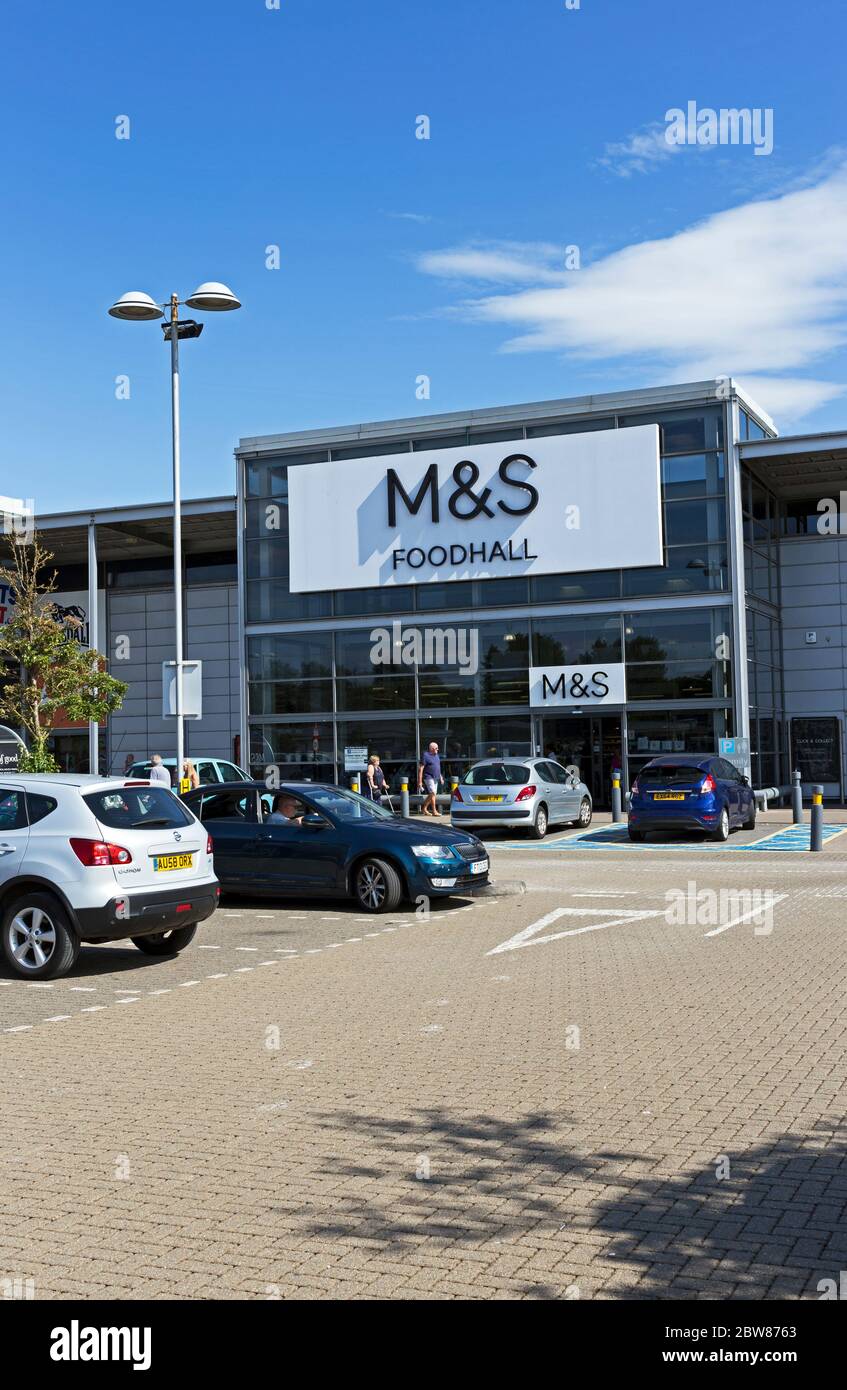 Marks and Spencer foodhall in Weston-super-Mare, UK. This is now the company’s only shop in the town following the closure of their High Street shop. Stock Photo