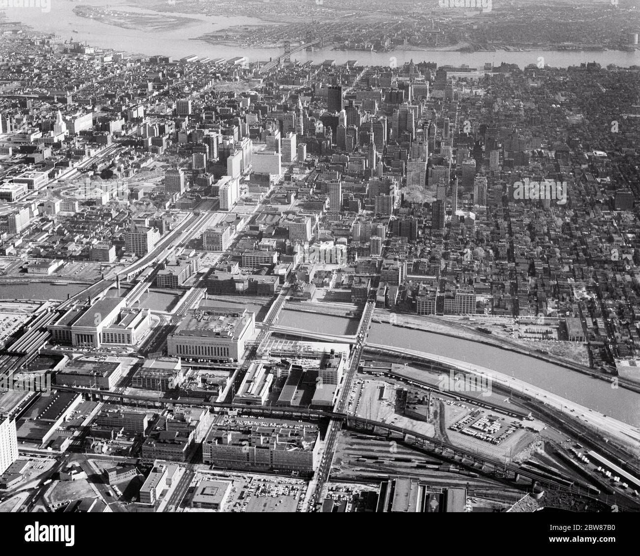 Aerial view of Philadelphia, Pennsylvania, with a focus on