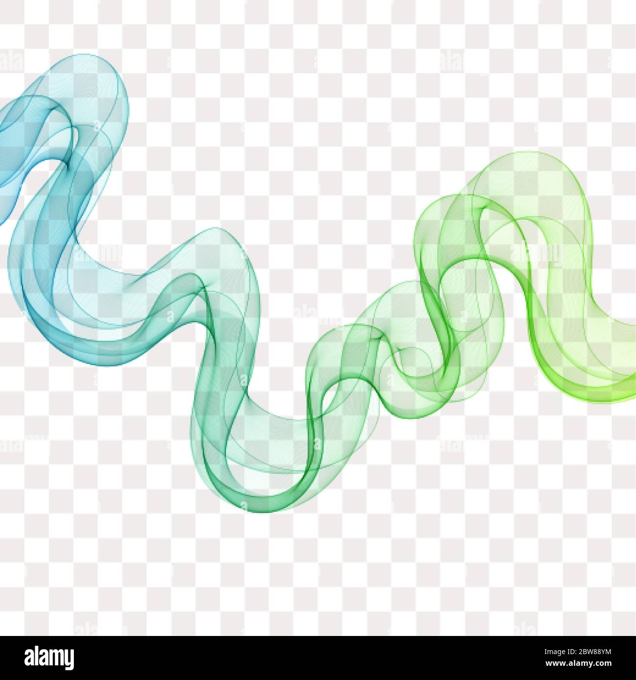 blue and green abstract wave. curved lines Stock Vector
