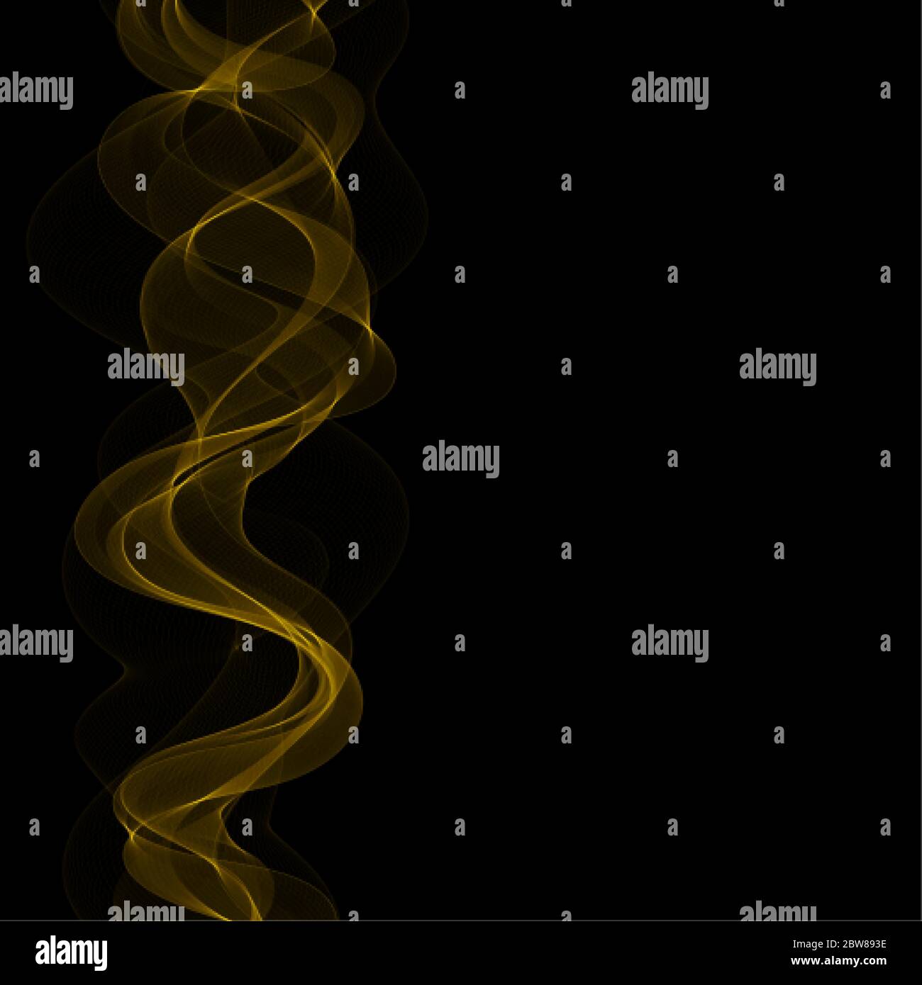 gold neon waves. abstract curves Stock Vector
