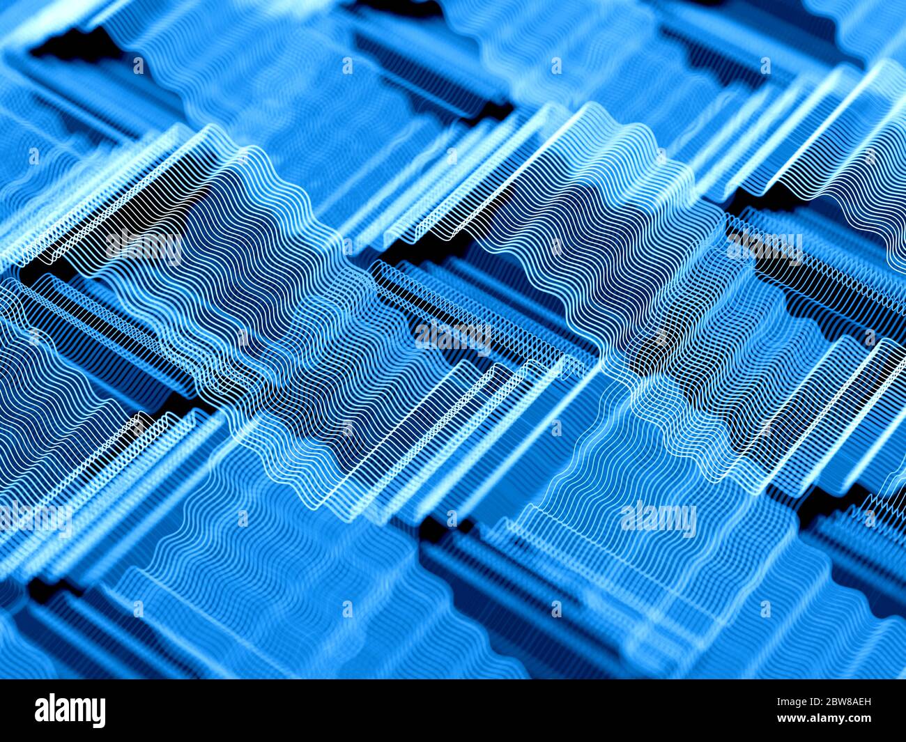 Concept of blue high frequency waves Stock Photo