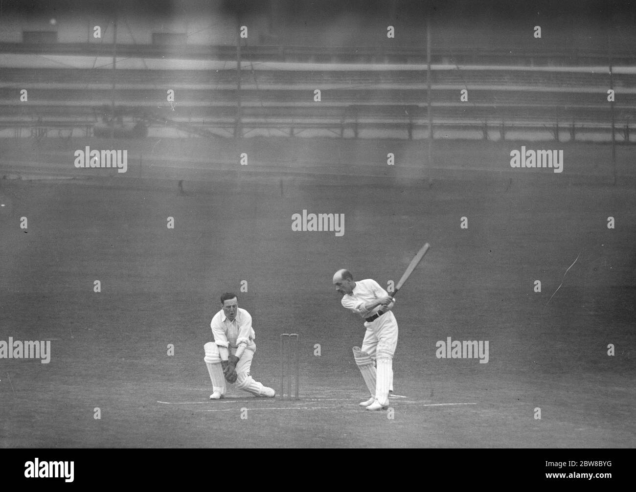 Cricket at the Oval , London House of Commons , North versus South Mr C G the Labour M P ( South ) batting 14 June 1923 Stock Photo
