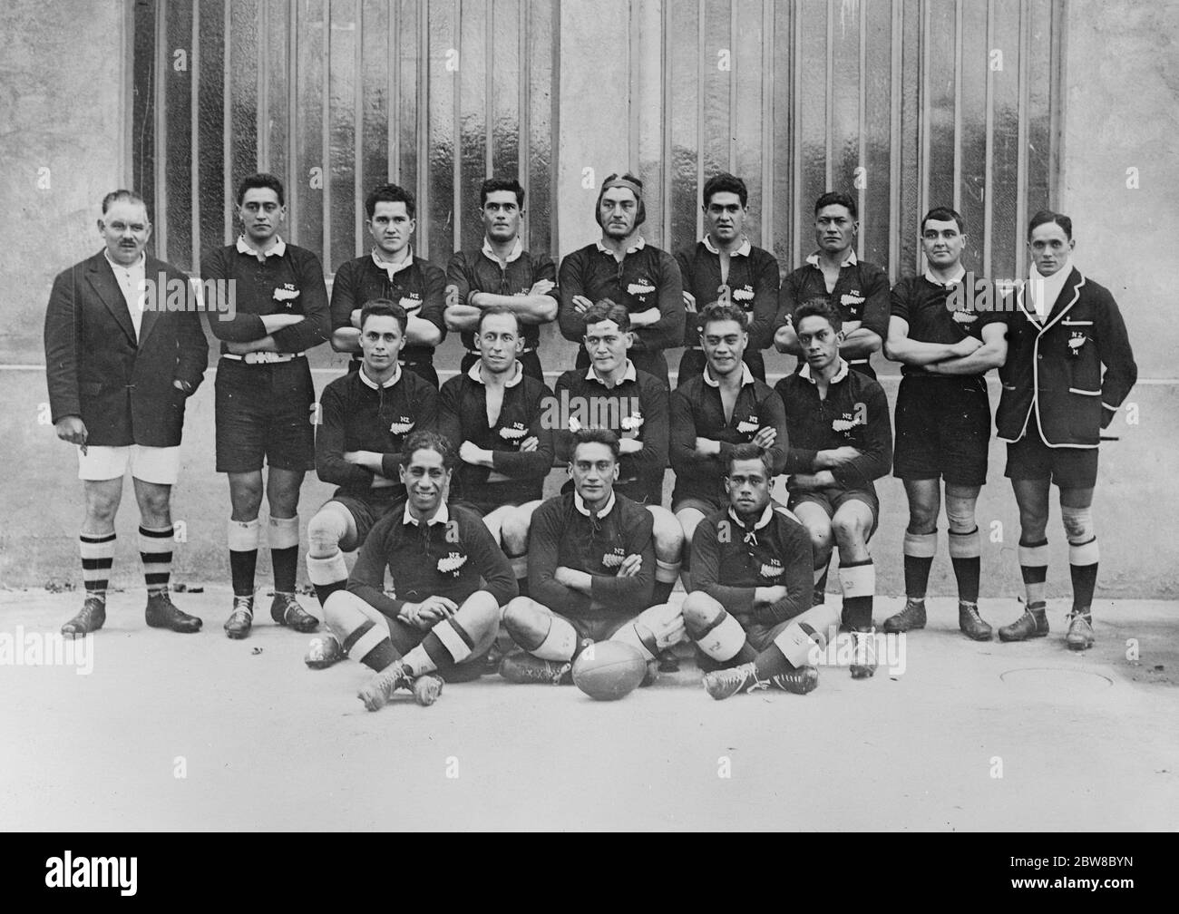 Maoris defeated at Colombes stadium by Paris XV team . The Maoris team 11 October 1926 Stock Photo