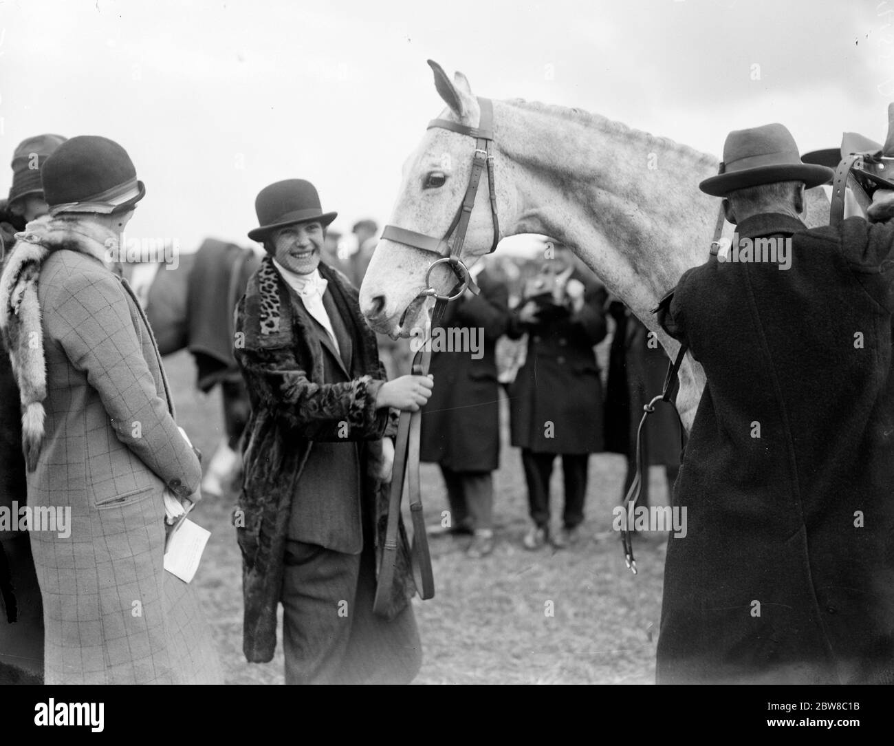 Ladies compete in S and W Wilts , Point to Point races at Kingston Deverill . Miss Dorothy Sanders . 12 March 1927 Stock Photo