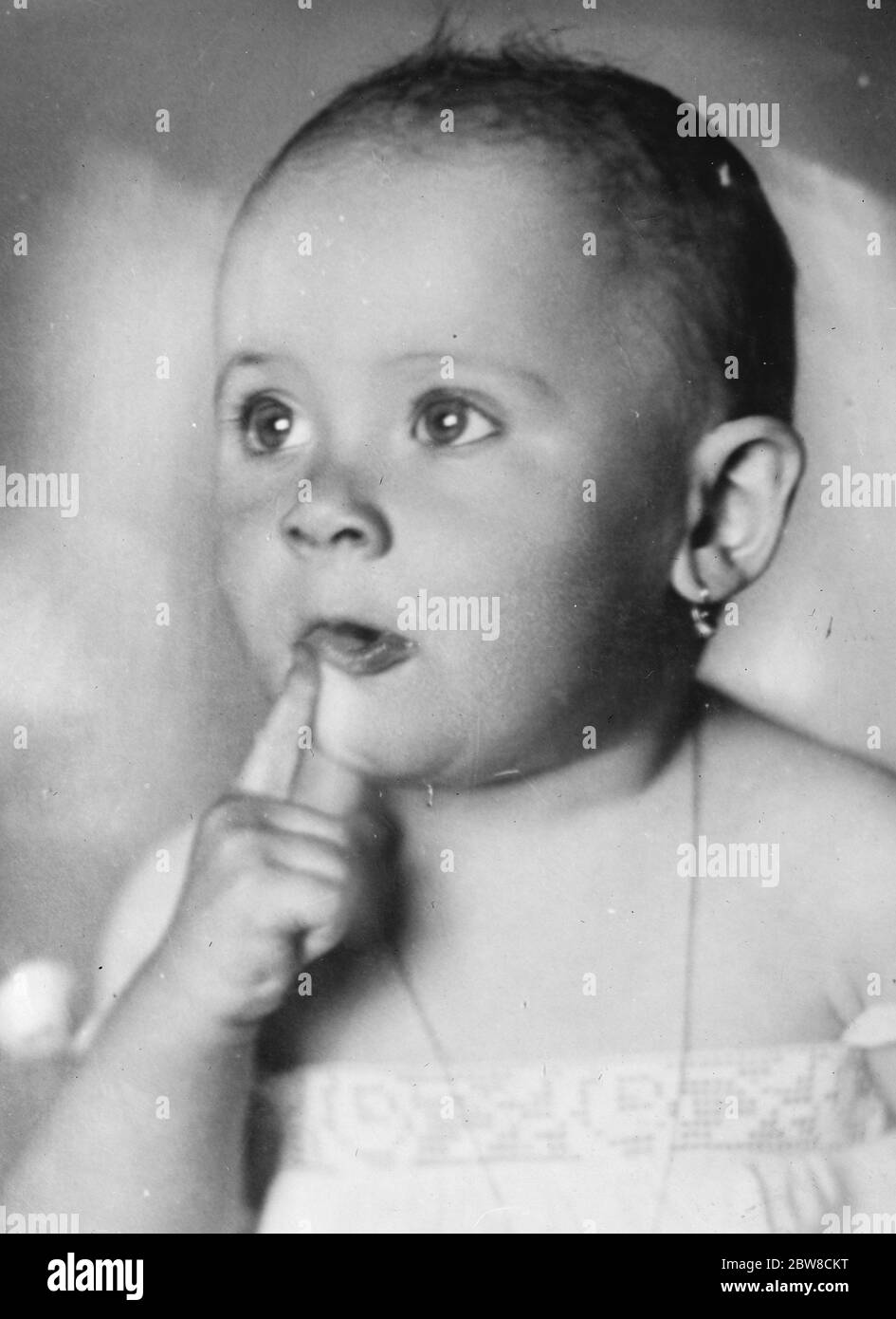 Maria Kulka , the seven month old baby , who won an action brought by her father , against her nurse at Prague . 29 April 1927 Stock Photo