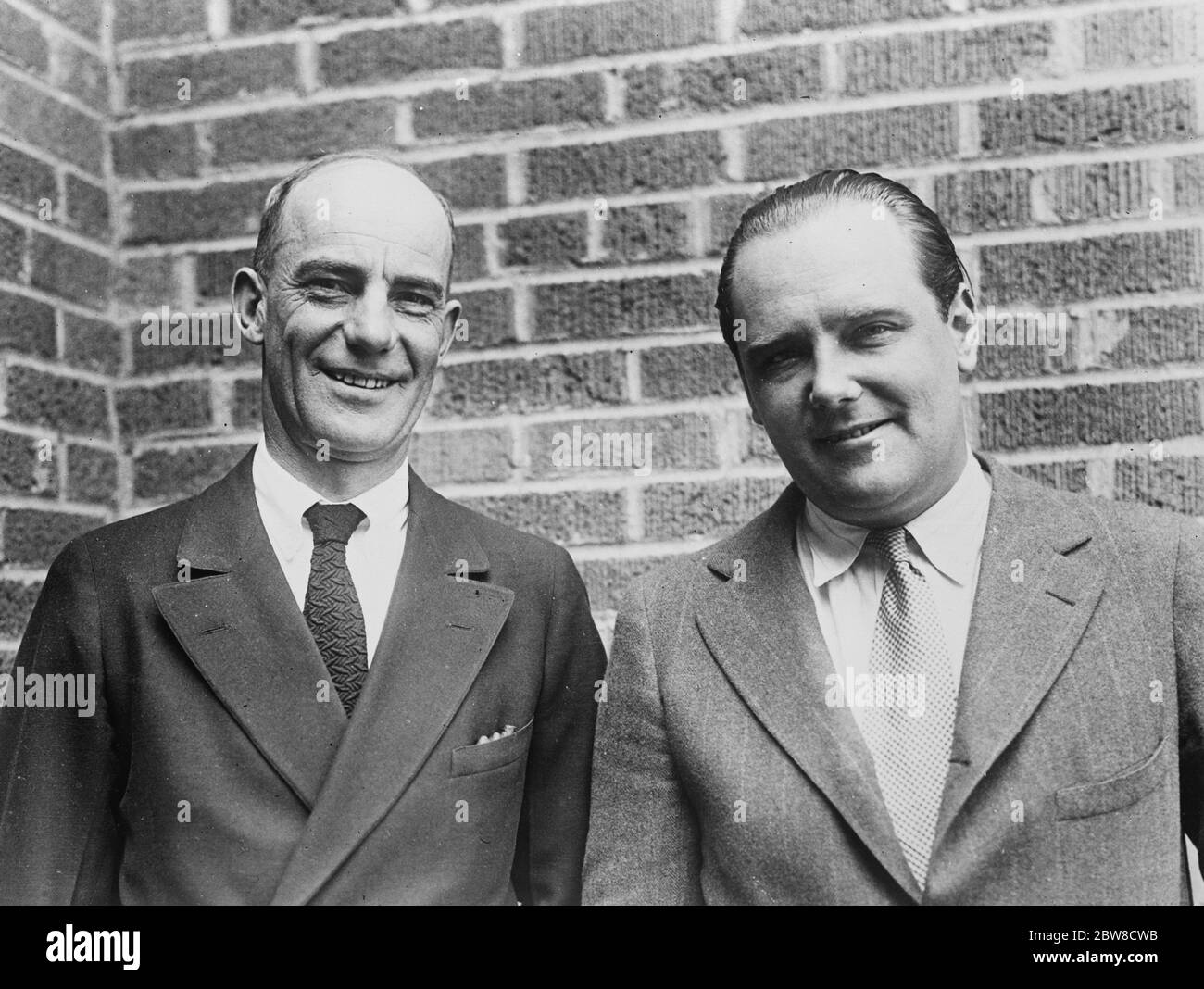 New York Rome flight . J de Witt Hill and Lloyd Bertaud . Posed