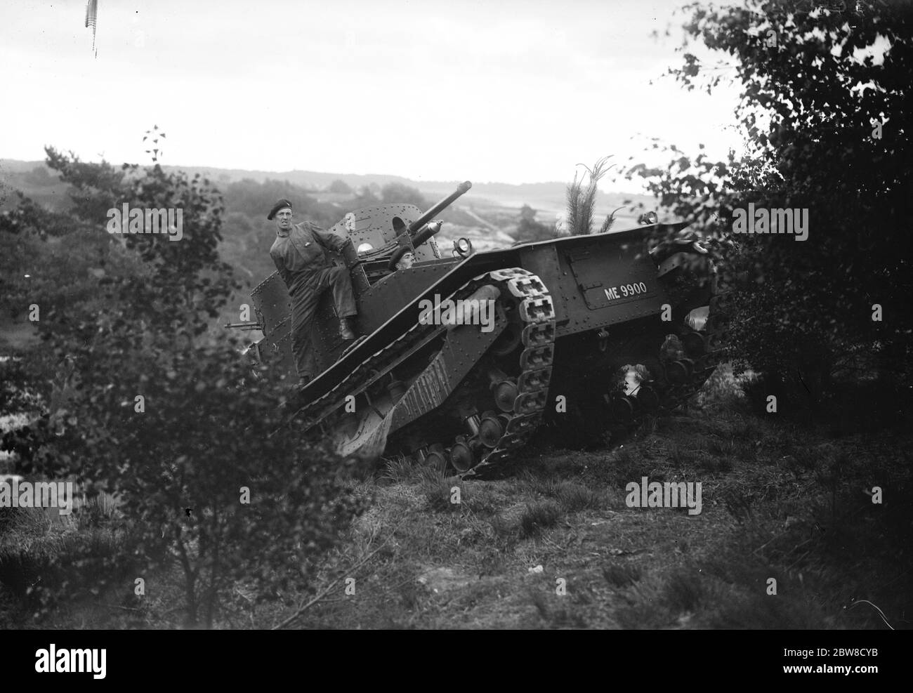 Colonial office conference visitors see war office demonstration of transport cross country vehicles at Aldershot . 21 May 1927 Stock Photo