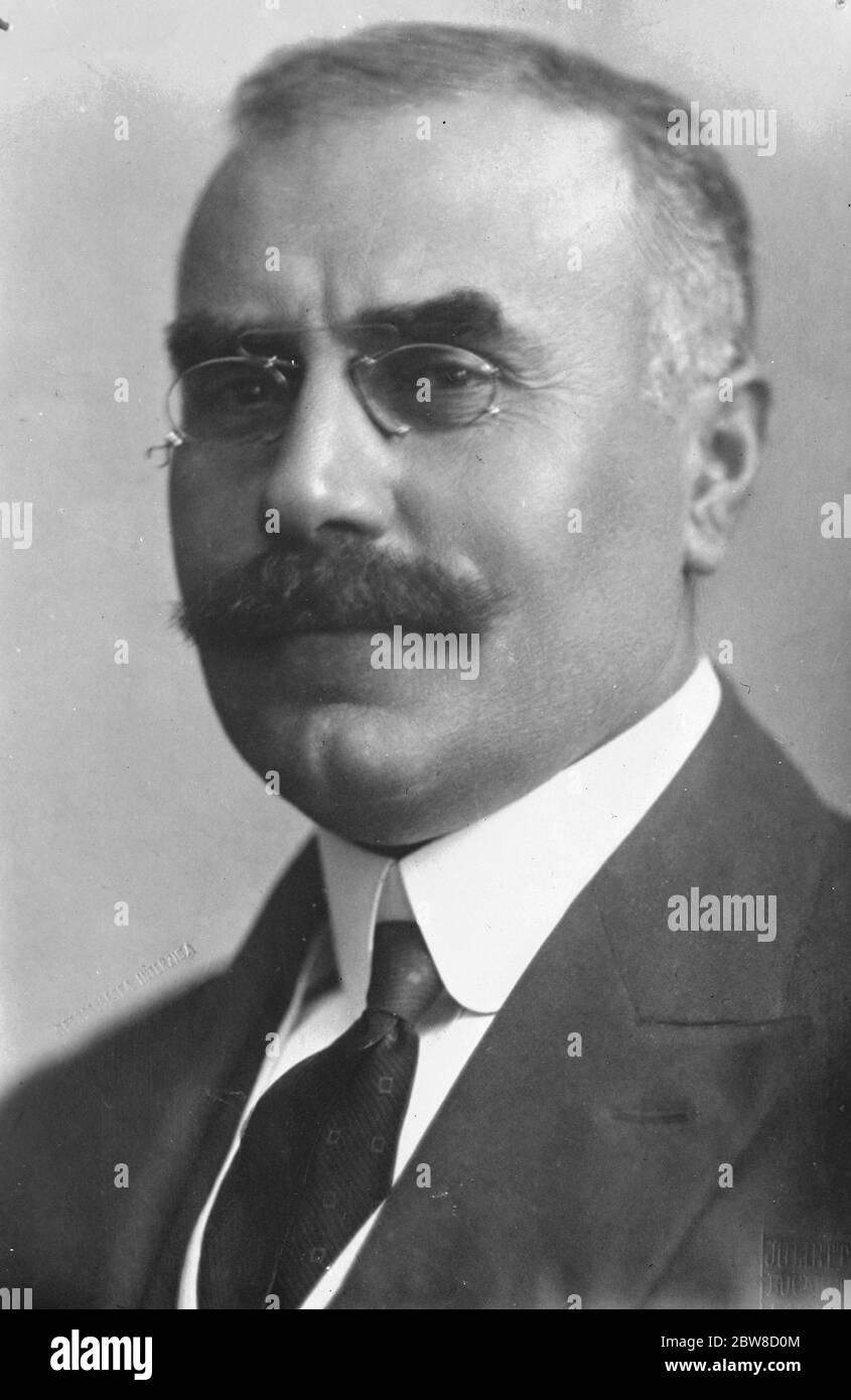 M Angelescu , Romanian Minister of Public Instruction . 25 November 1927 Stock Photo