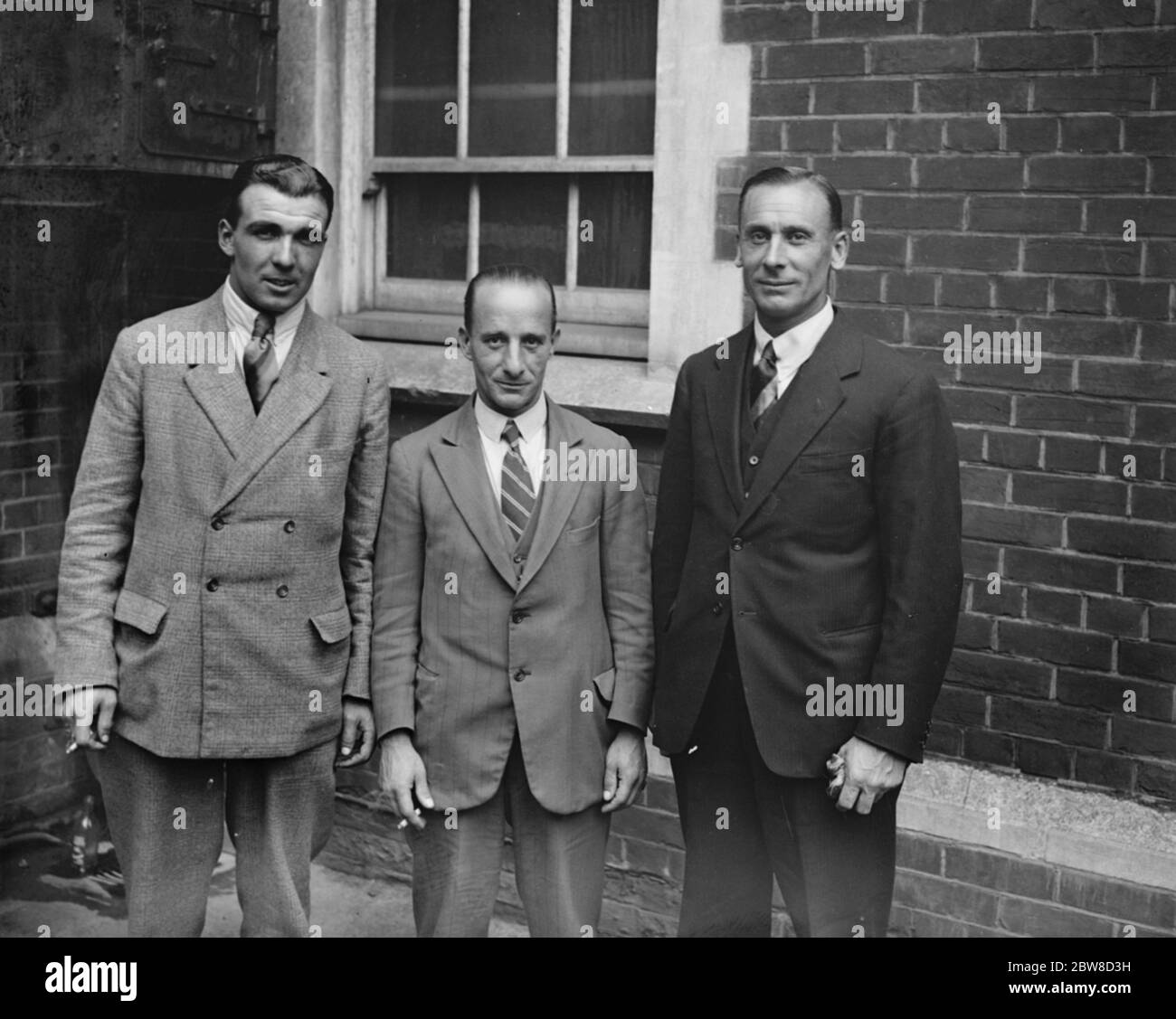 A big three for Australia , Leslie Ames , Tich Freeman and Jack Hobbs . 31 July 1928 Stock Photo