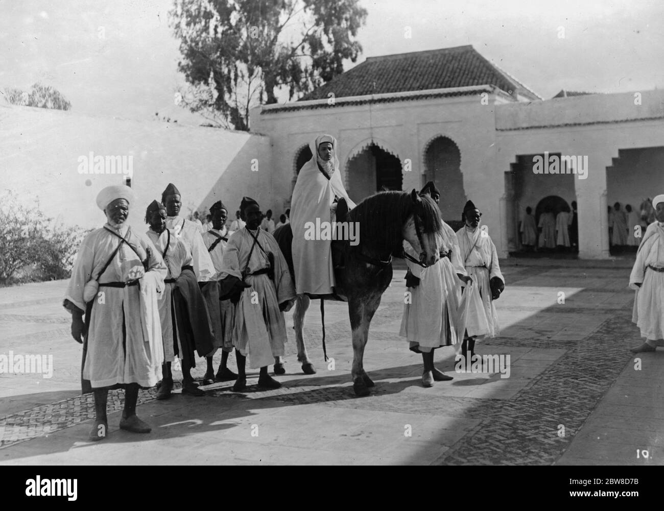 The Sultan of Morocco , photographed at Rabat when on the point of departure for his northern capital , Fez . 24 January 1928 Stock Photo