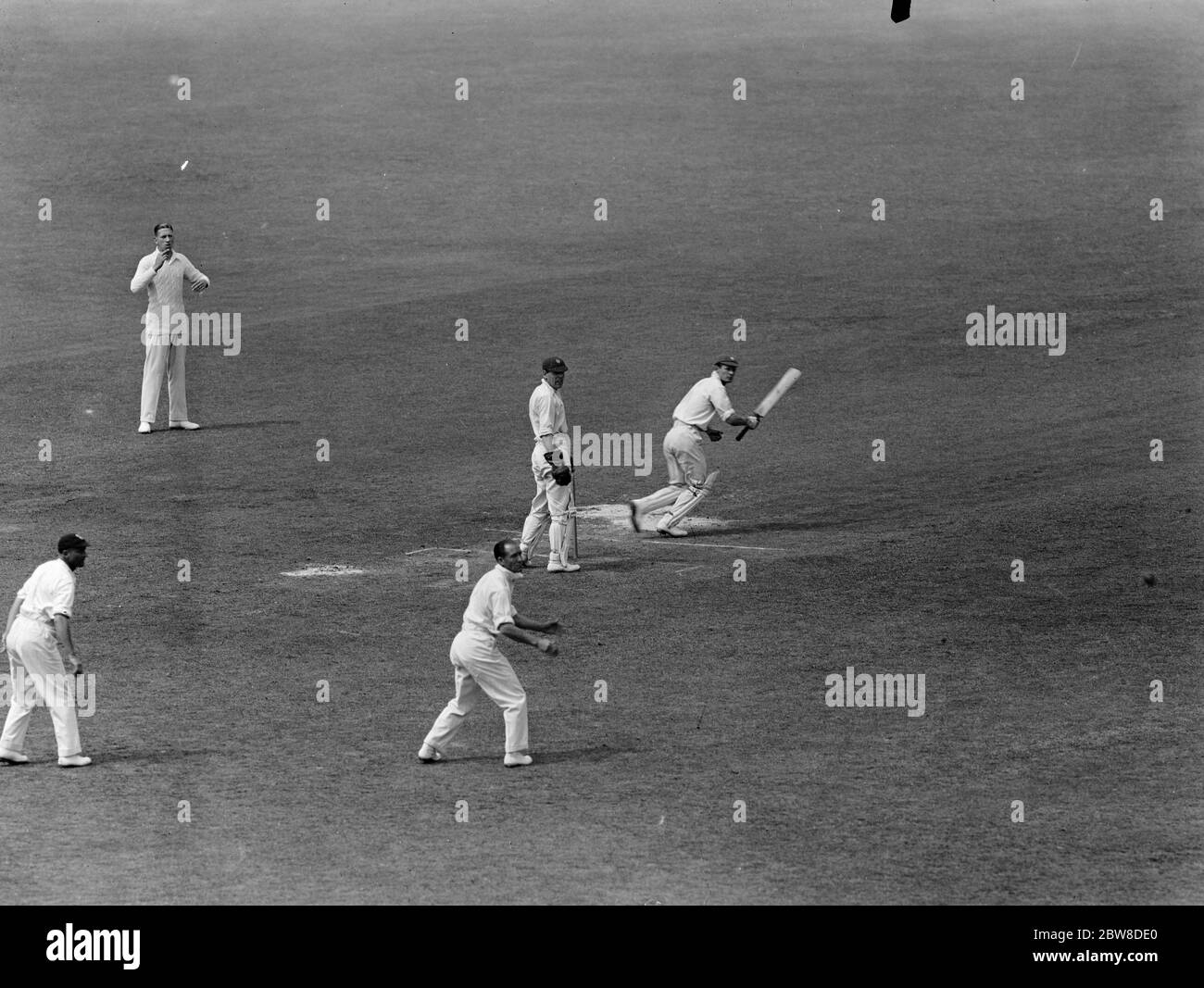 Kent versus Surrey in the County Championship Les Ames batting for Kent . 31 July 1928 Stock Photo