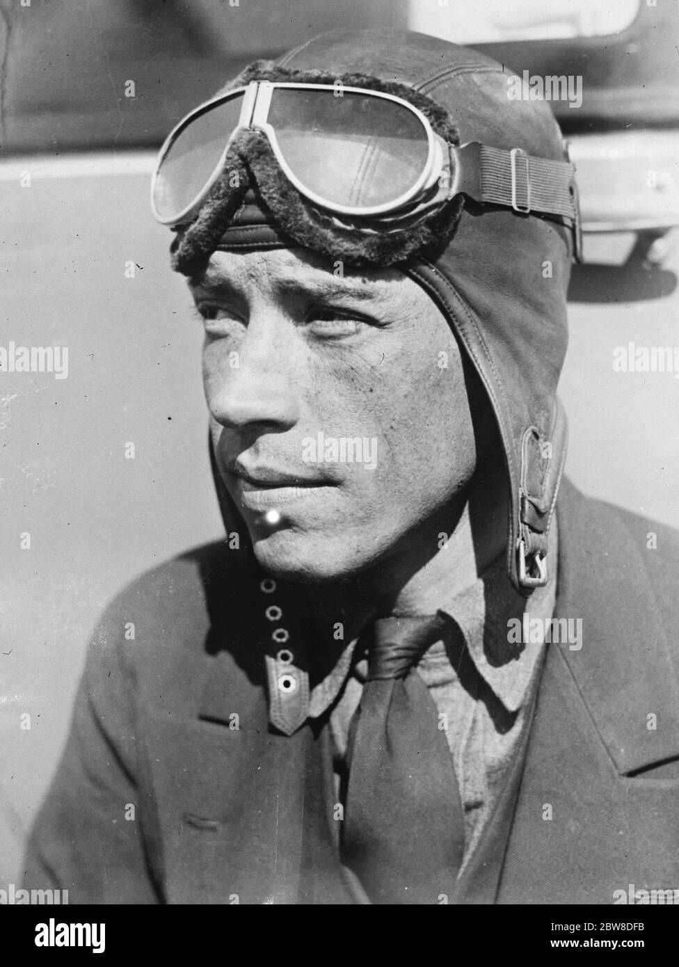 Aviator , Wilmer Stultz , who has flown the Atlantic in a seaplane with Miss Earhart . 18 June 1928 Stock Photo