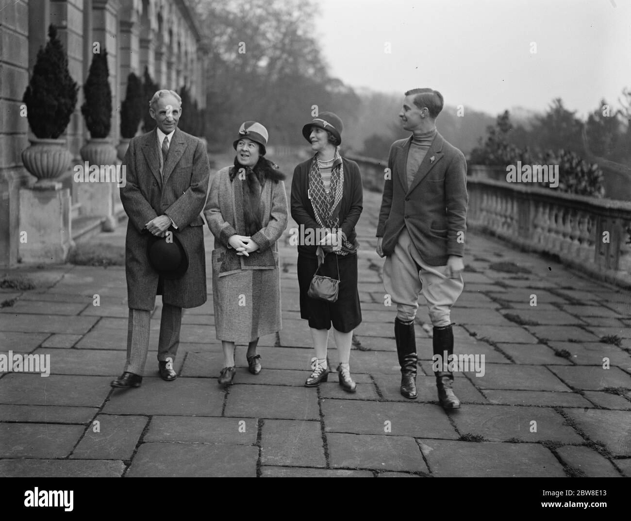 Mr and Mrs Henry Ford with Lady Astor and the Honourable H W Astor at Cliveden , Buckinghamshire . 14 April 1928 Stock Photo