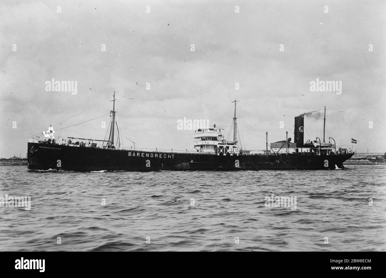 The ship that saved the Atlantic flyers . The Dutch tanker , ' Barendrecht ' , which rescued Miss Elder and Captain Haldeman , the American flyers . 15 October 1927 Stock Photo