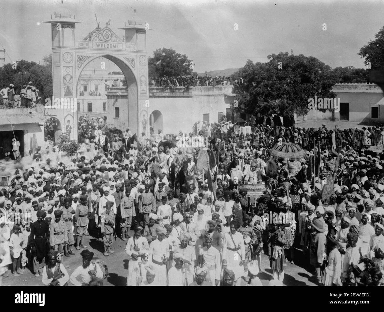 Coronation of the new Indian ruler . H H The Newab Sahid of Tonk ( seated in the palabquin ) . 23 March 1931 Stock Photo