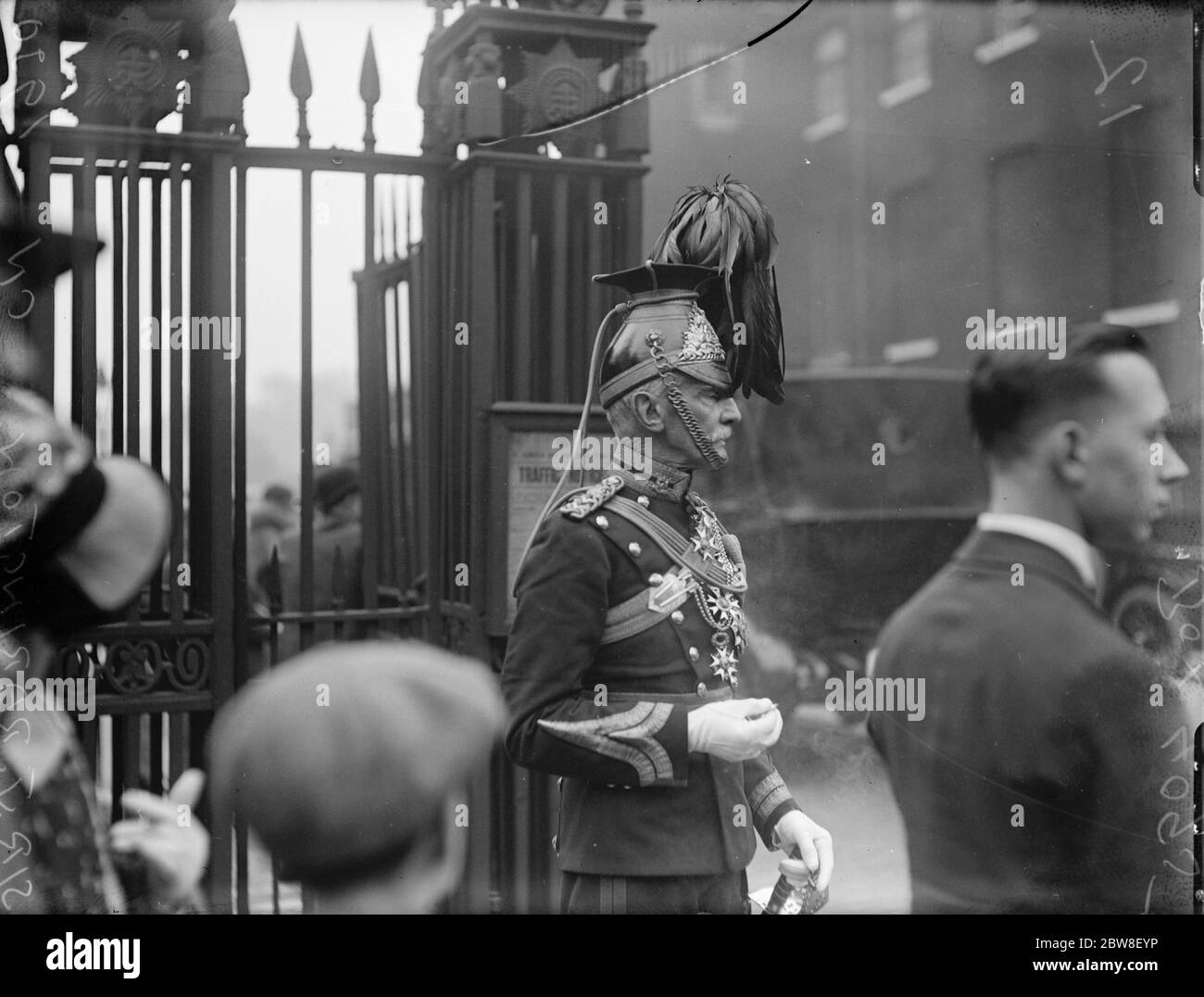 Prince of Wales holds a levee at St James ' s Palace . Hon Lt General Sir James Babington, Colonel of 16 Lancers . 2 June 1930 Stock Photo