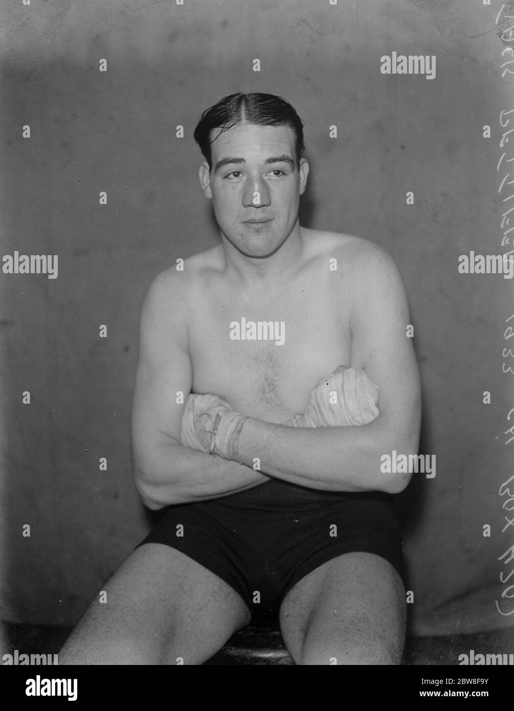 The battle of the two J P ' s . Jack Petersen will meet Jack Pettifer at Olympia on Thursday . A new picture of Pettifer . 25 January 1933 Stock Photo