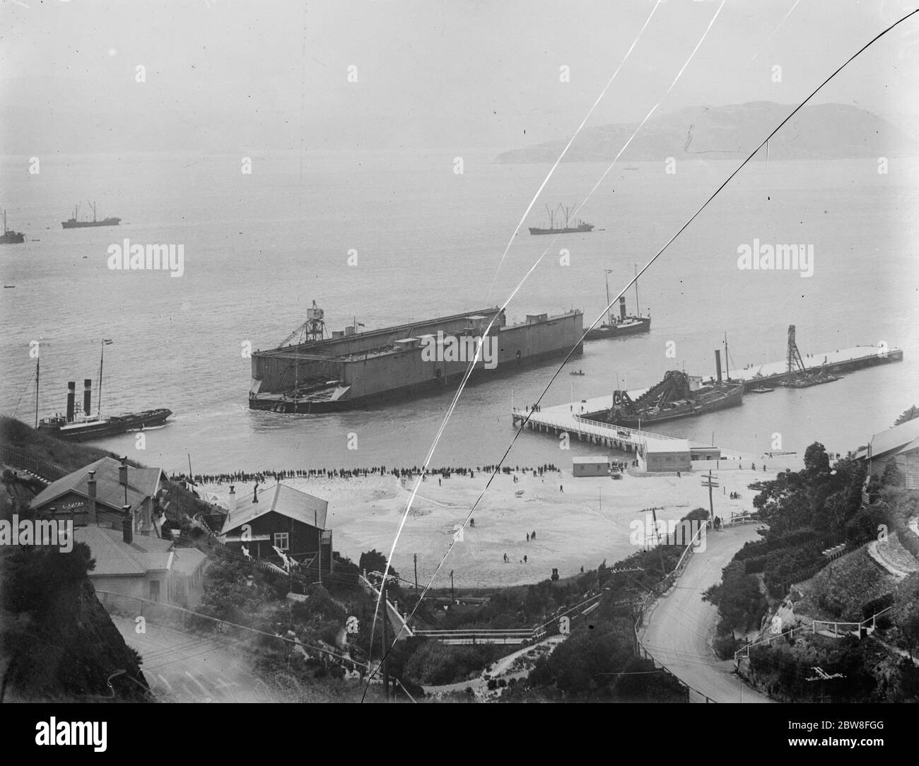 End of longest tow on record . The Wellington ( NZ ) Harbour Board 's