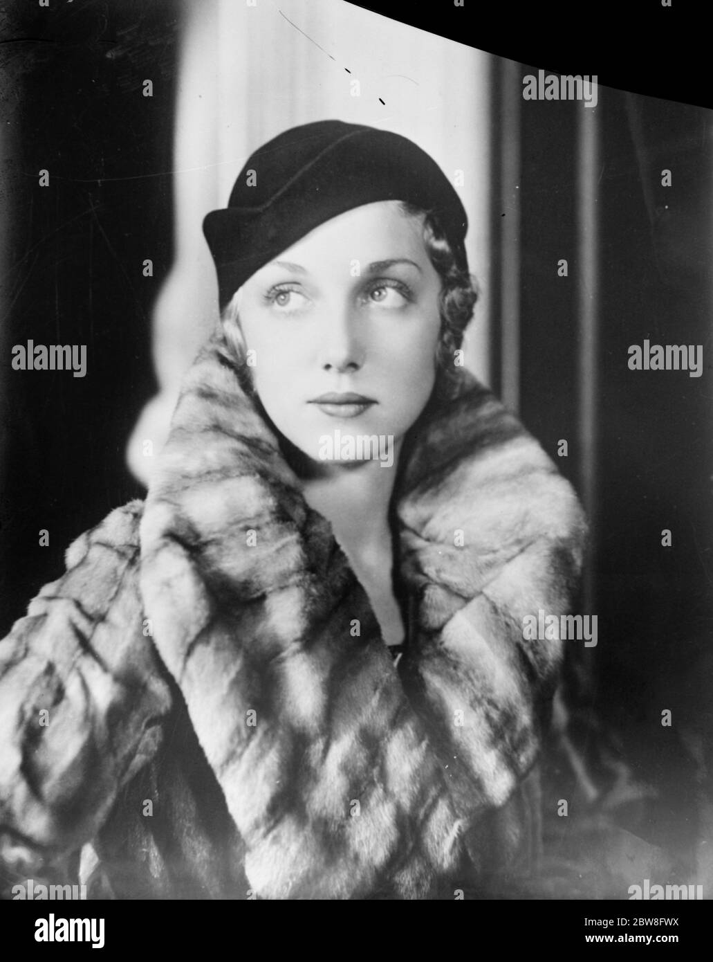 A hat that's quite popular this season . Miss Leila Hyams , the film star , shows one of these new hat shapes of brown felt . 14 August 1931 Stock Photo